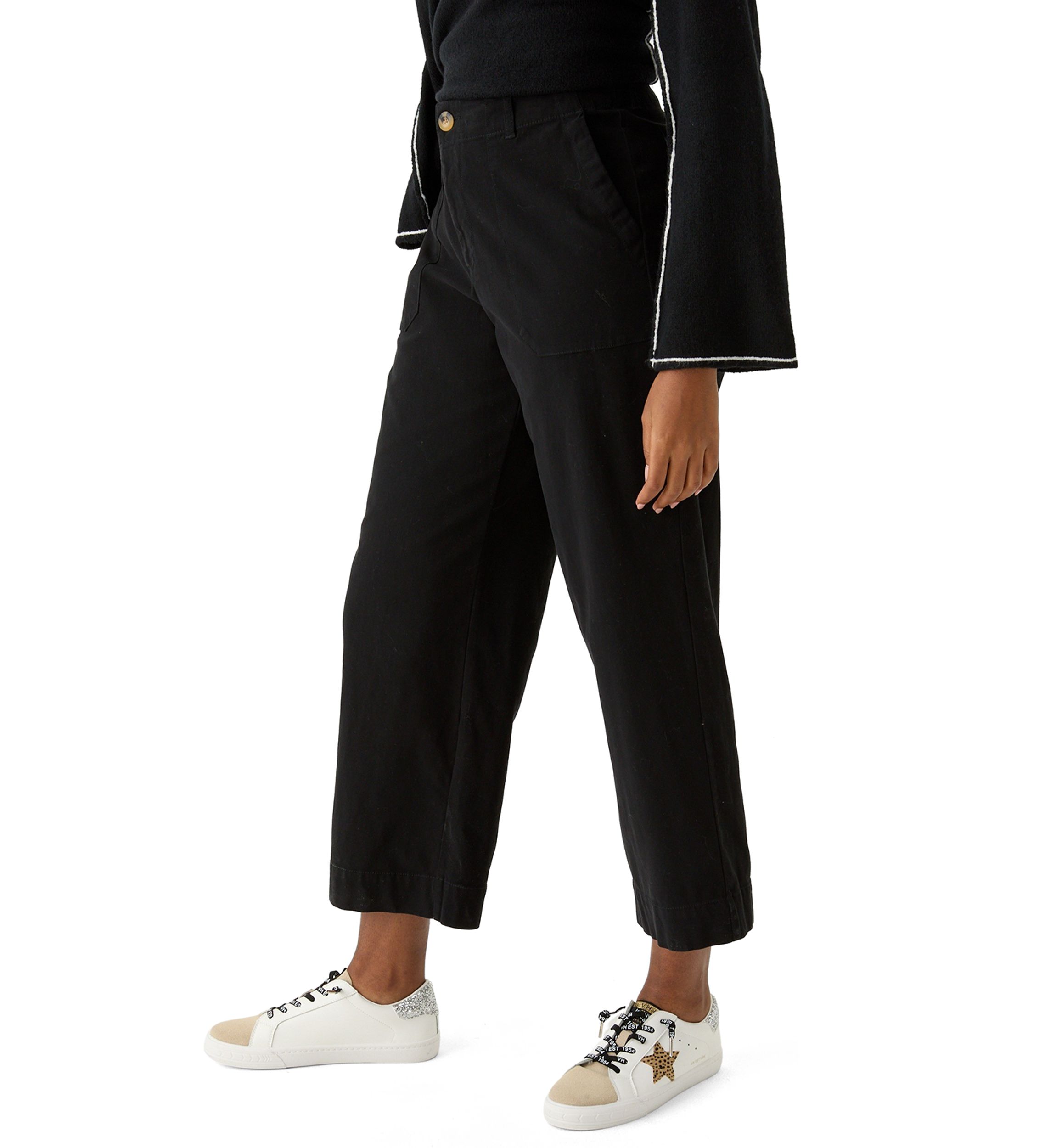 Womens High Rise Wide Leg Crop Utility Jeans
