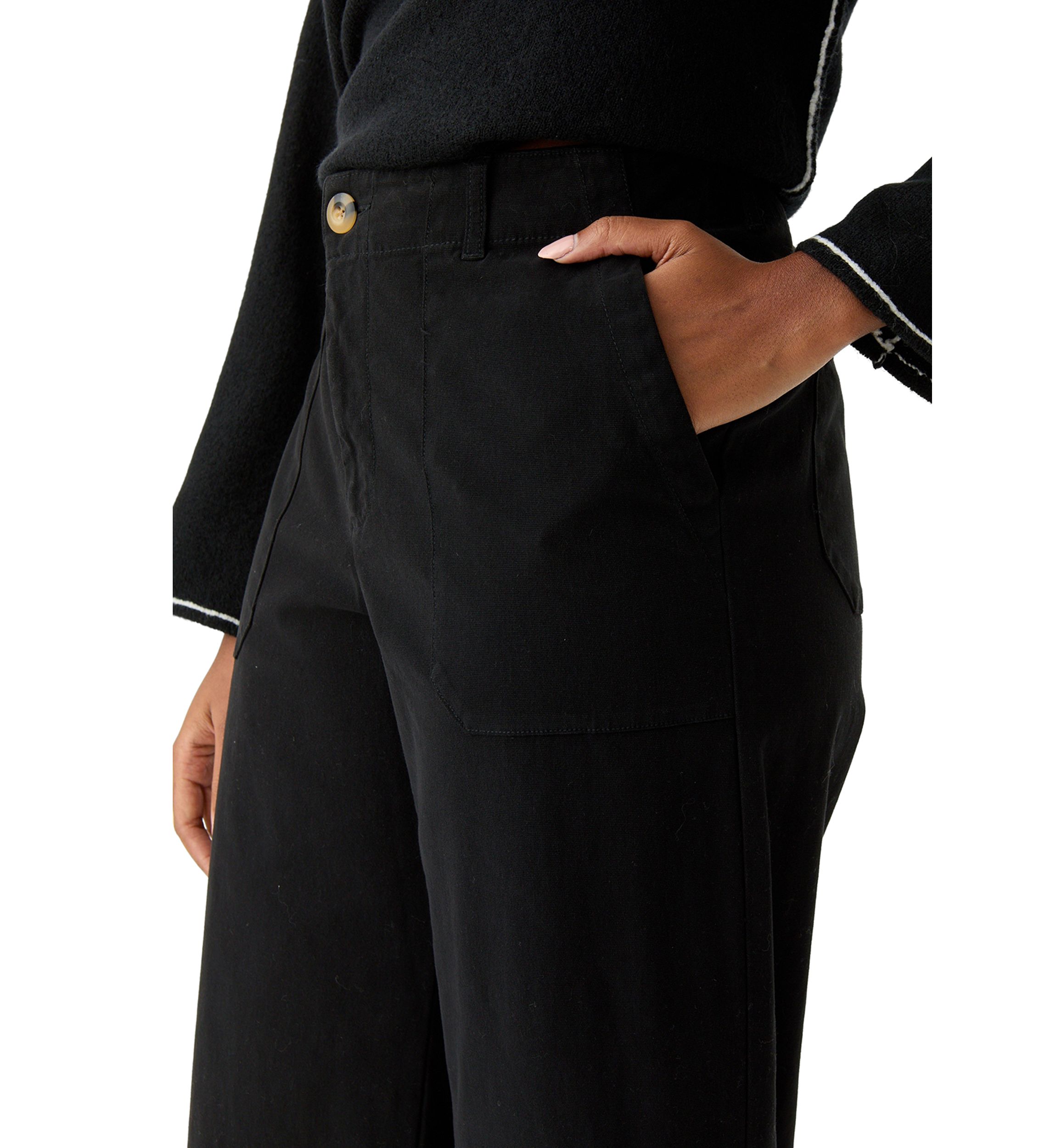 Womens High Rise Wide Leg Crop Utility Jeans