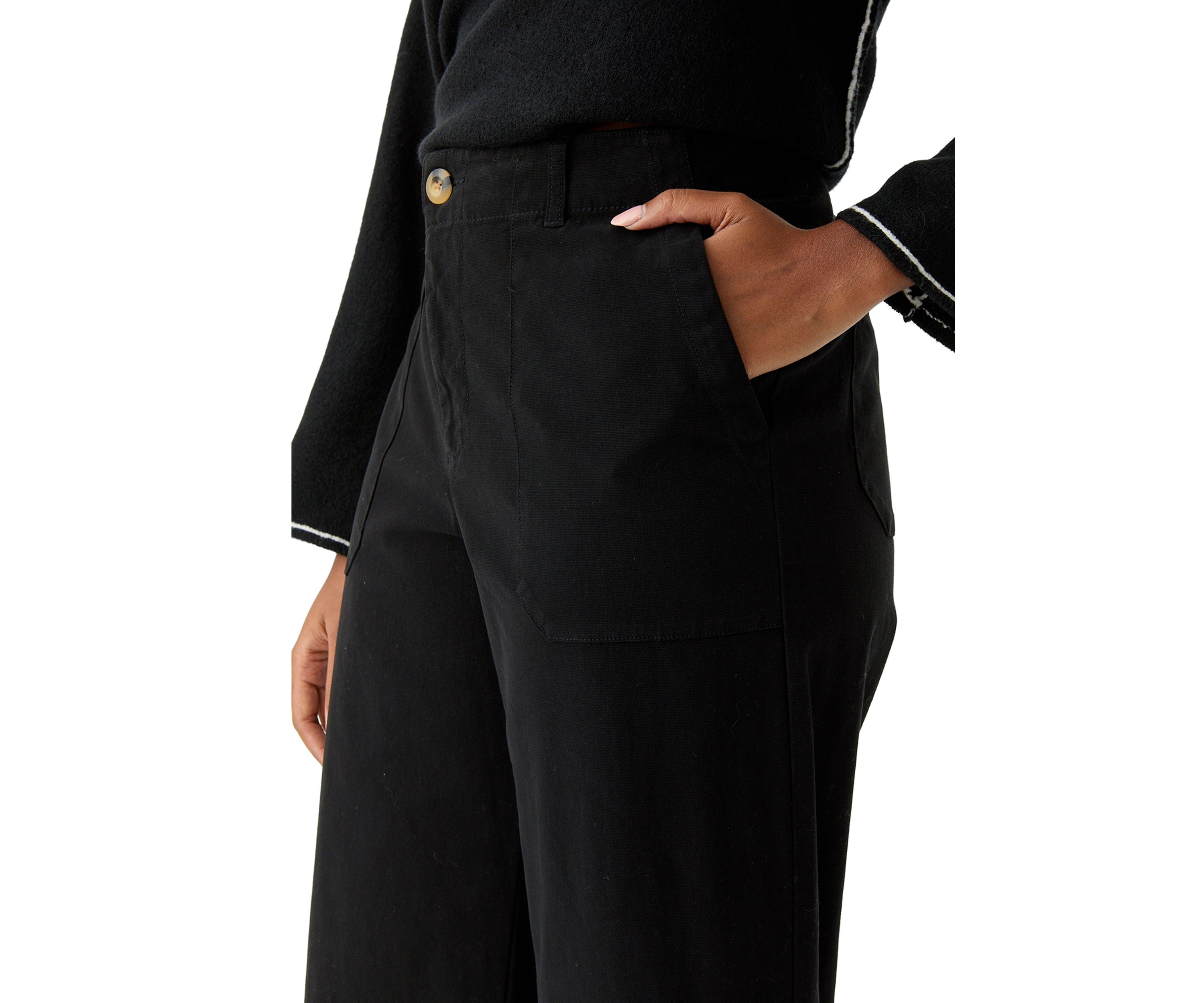 Womens High Rise Wide Leg Crop Utility Jeans