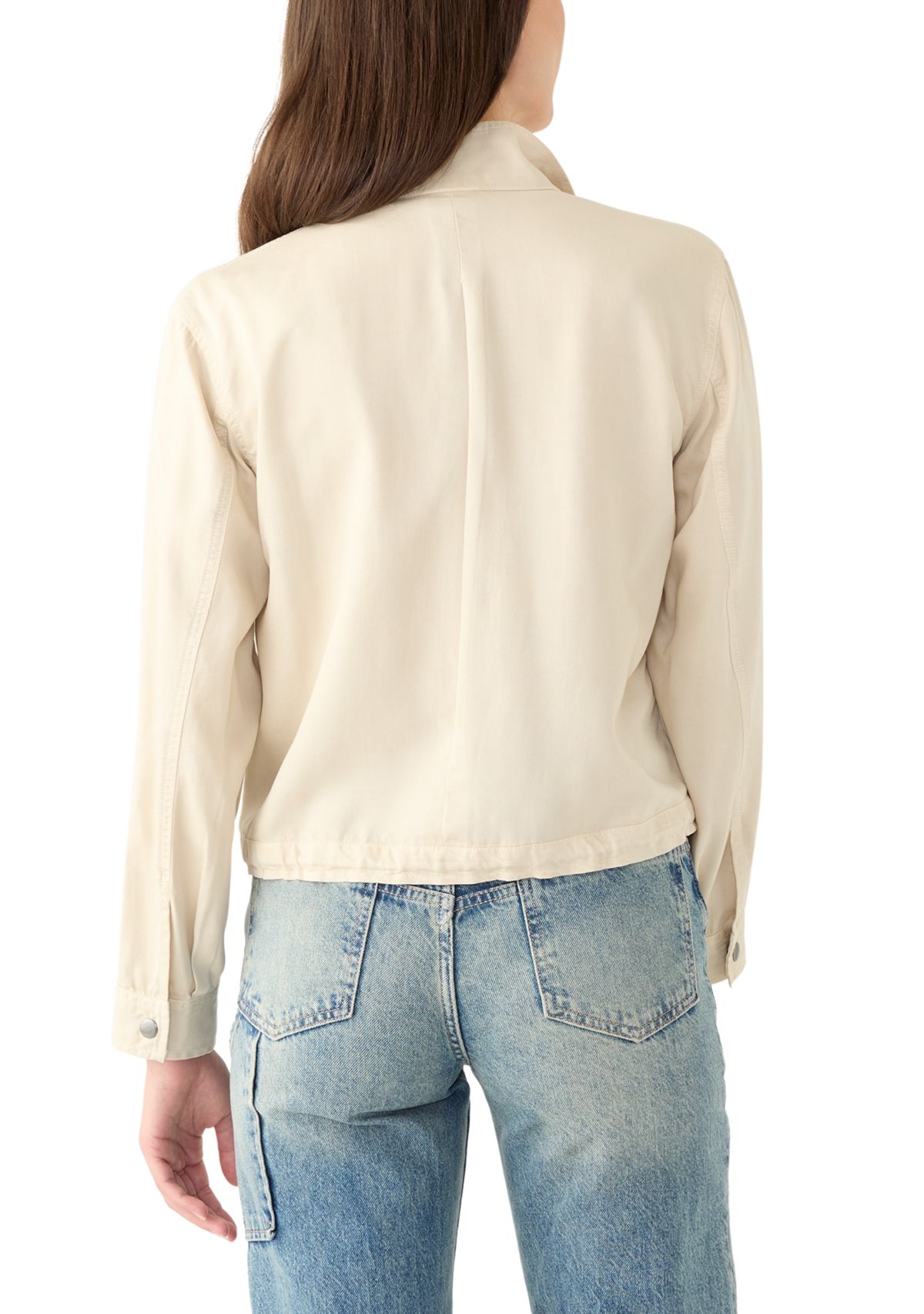 Womens Solid Cropped Jacket