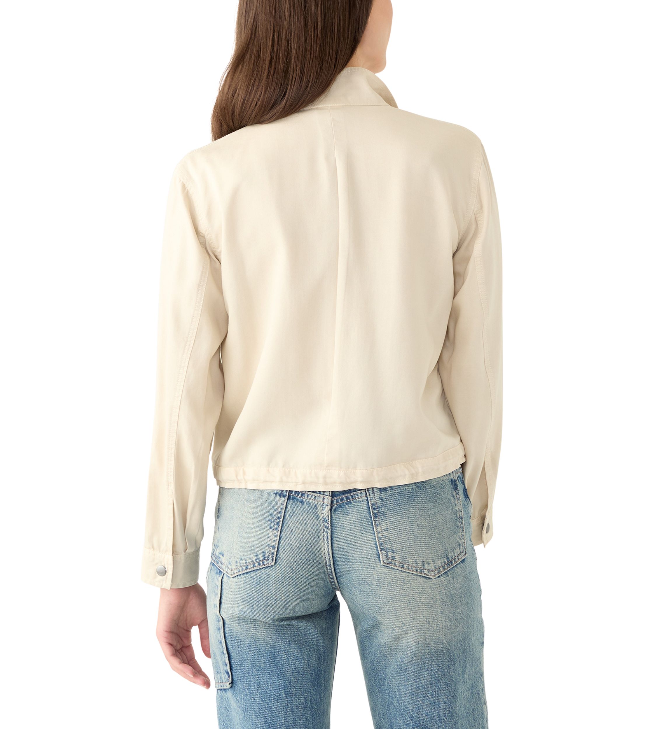Womens Solid Cropped Jacket