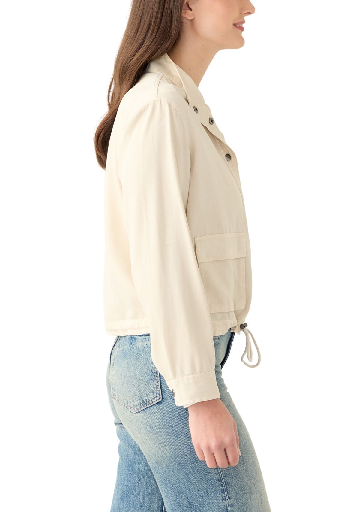 Womens Solid Cropped Jacket