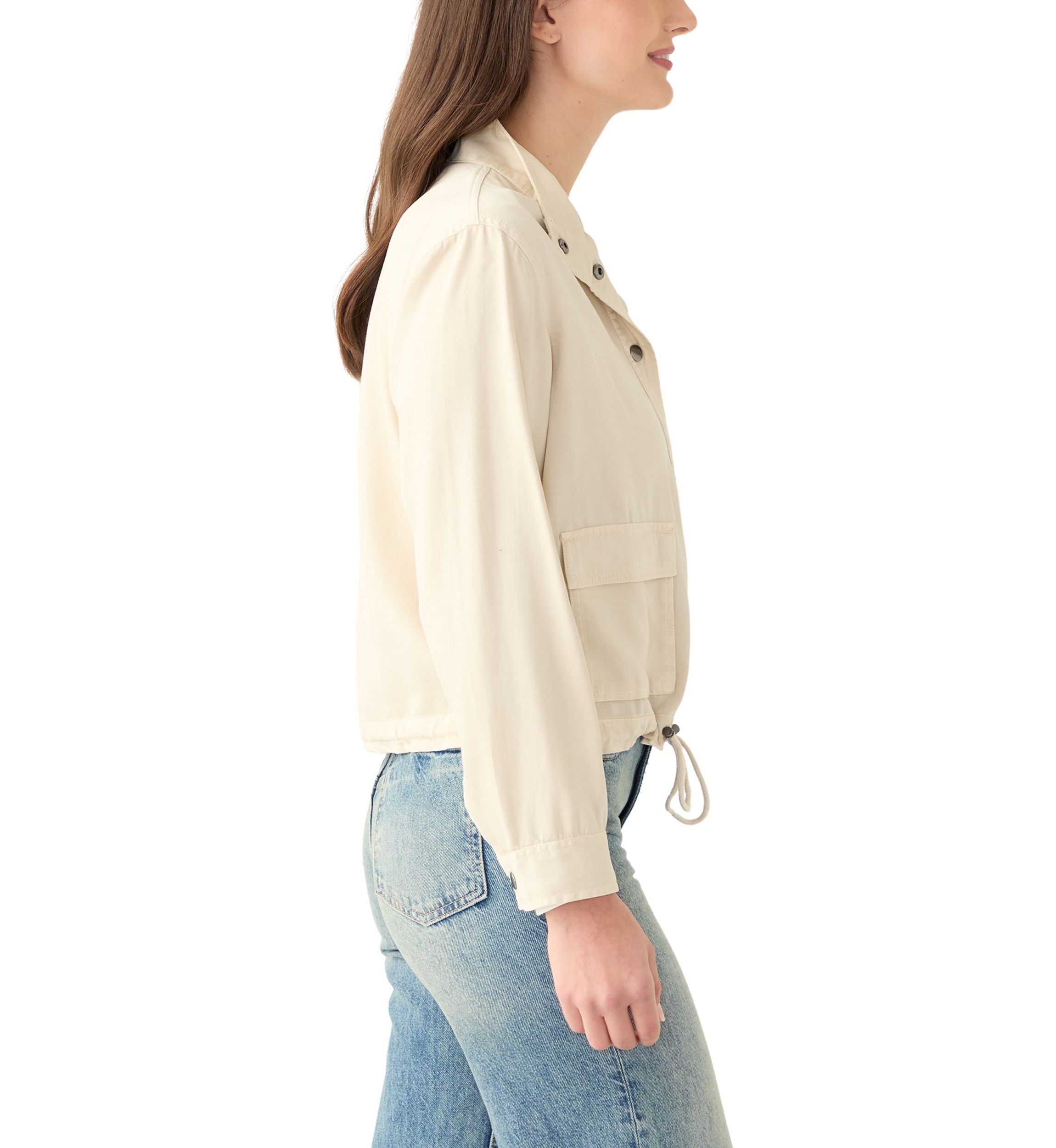 Womens Solid Cropped Jacket