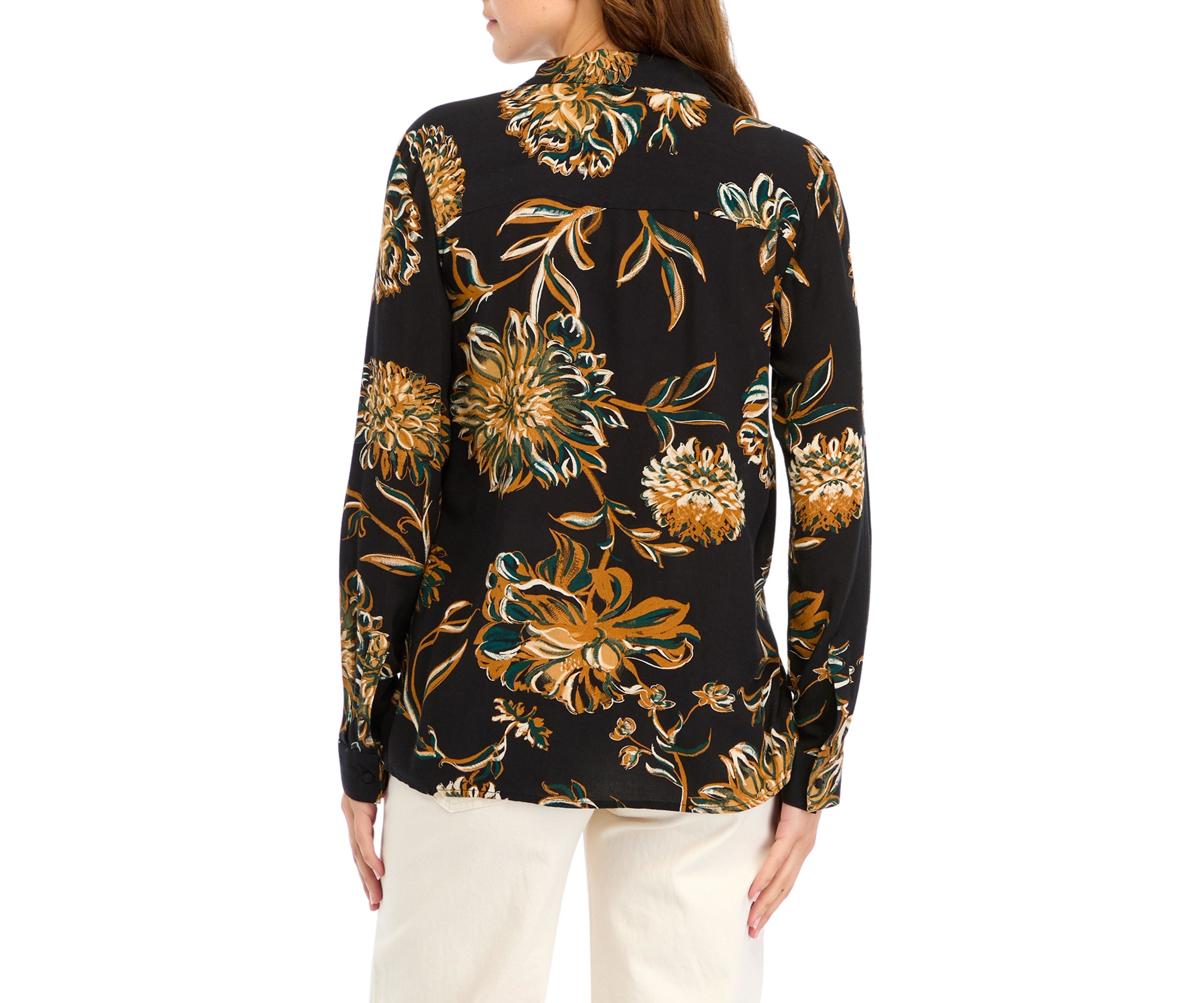 Womens Printed Button Down Shirt 