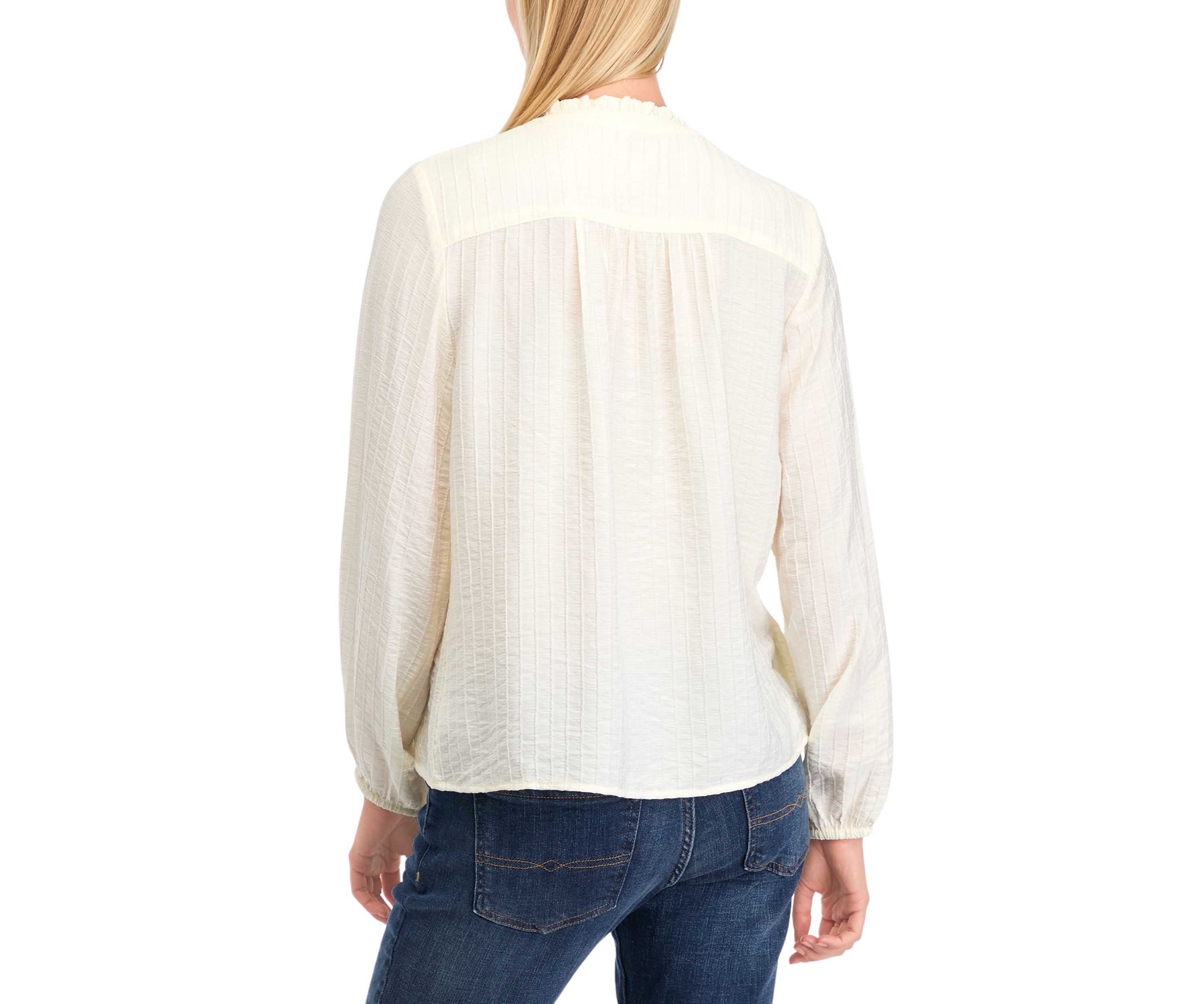 Womens Textured Popover Top