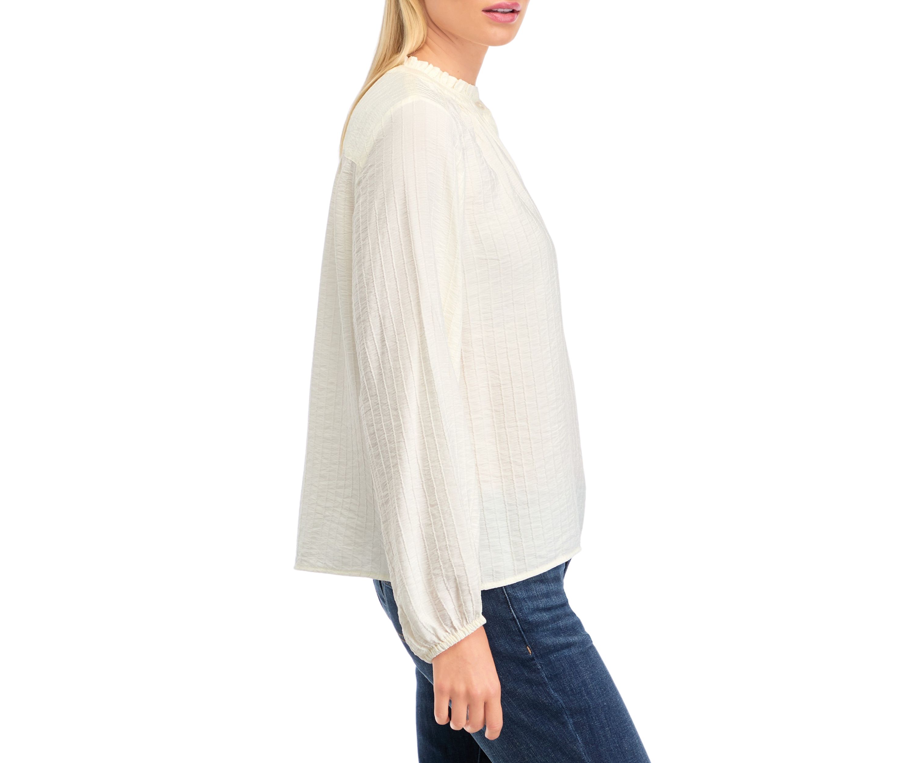 Womens Textured Popover Top