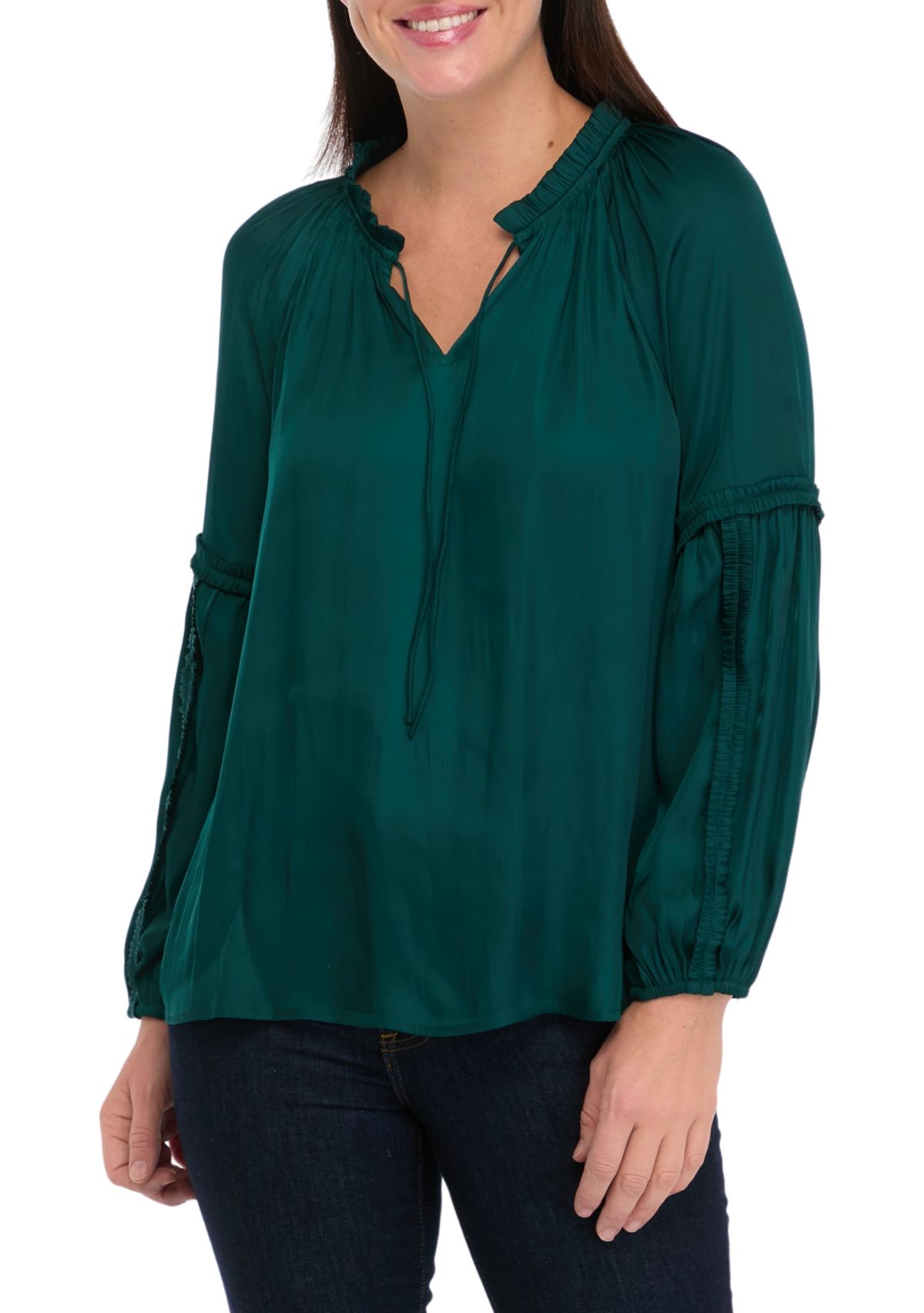 Womens Ruffle Neck Blouse