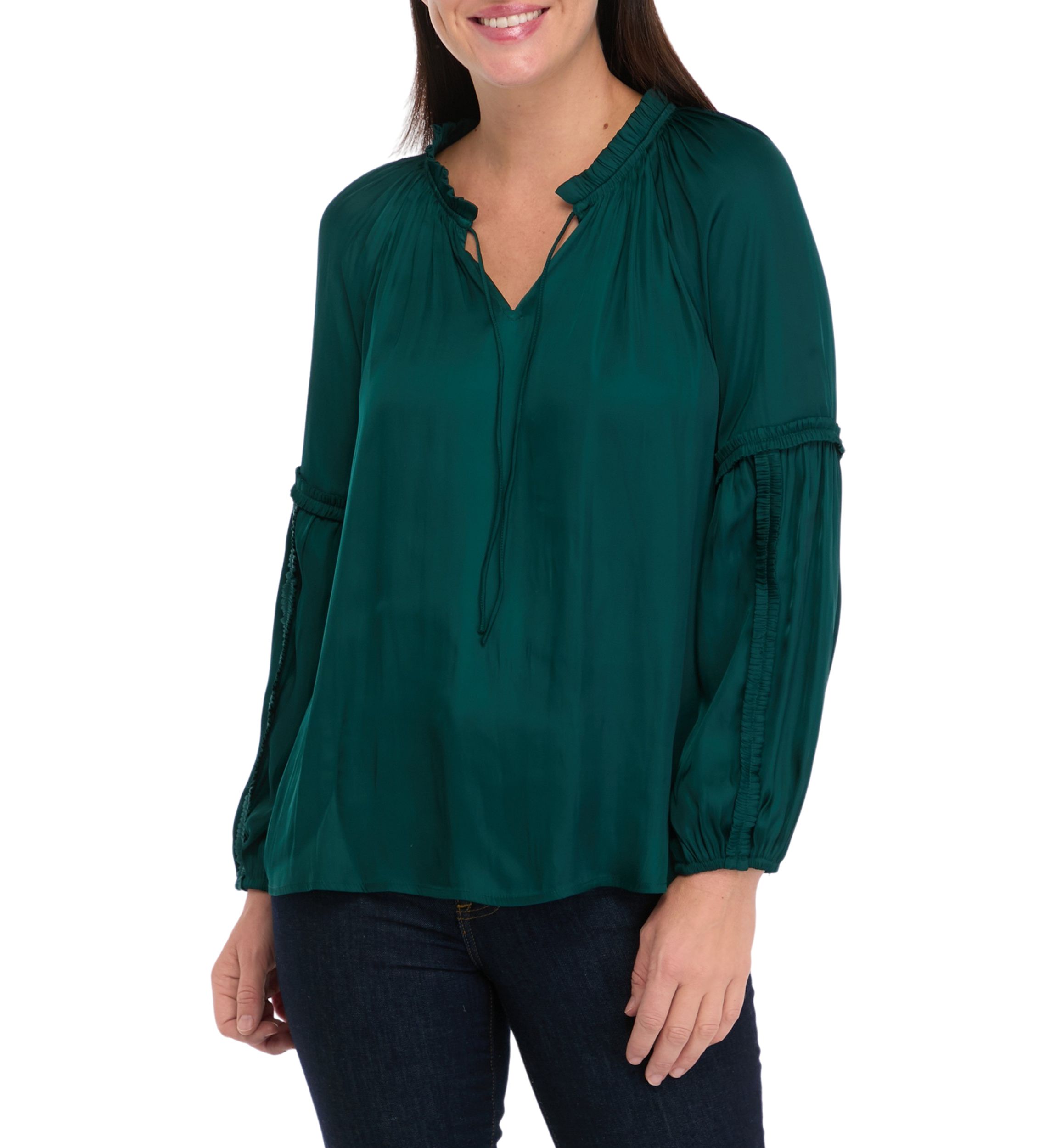 Womens Ruffle Neck Blouse
