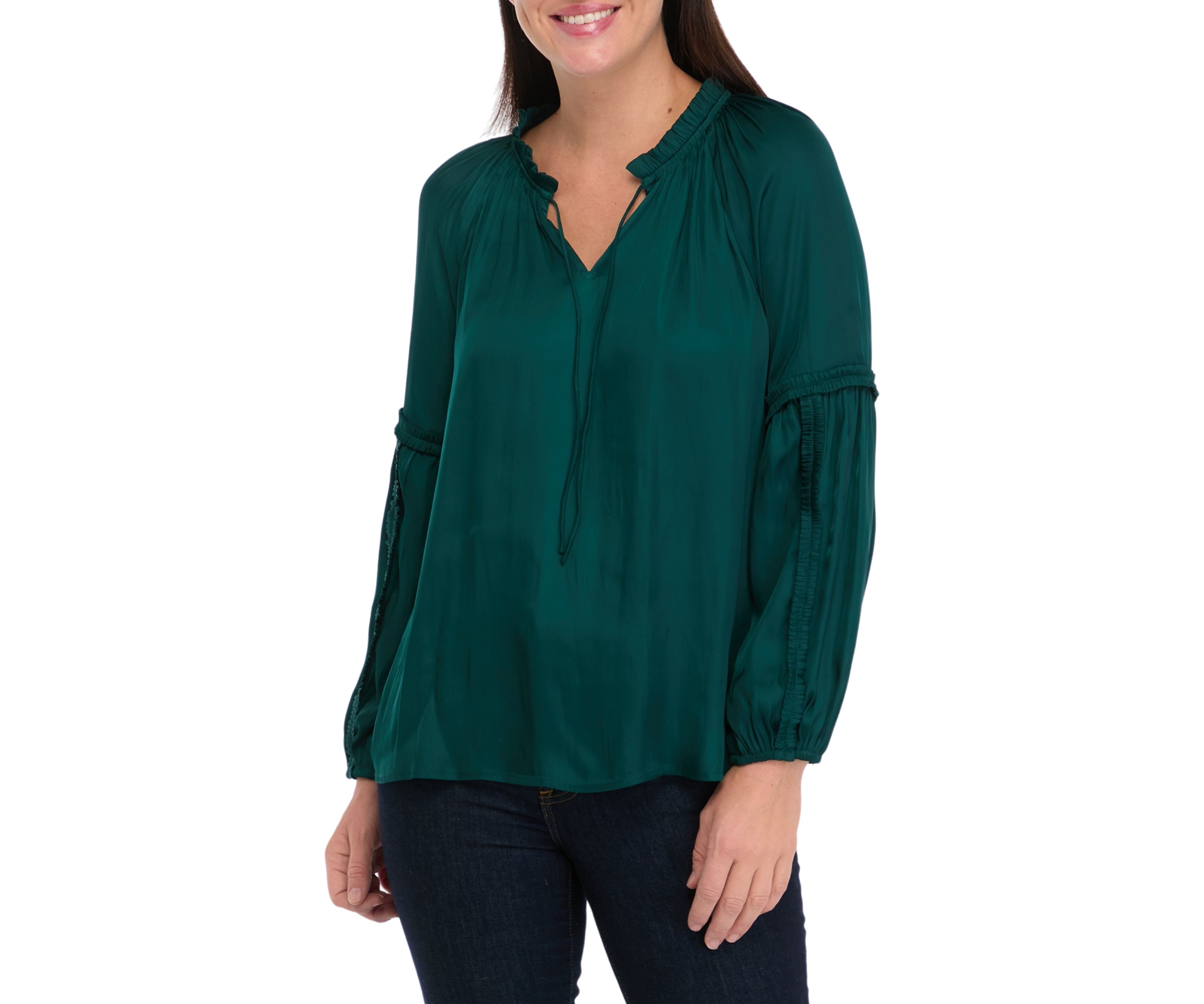 Womens Ruffle Neck Blouse