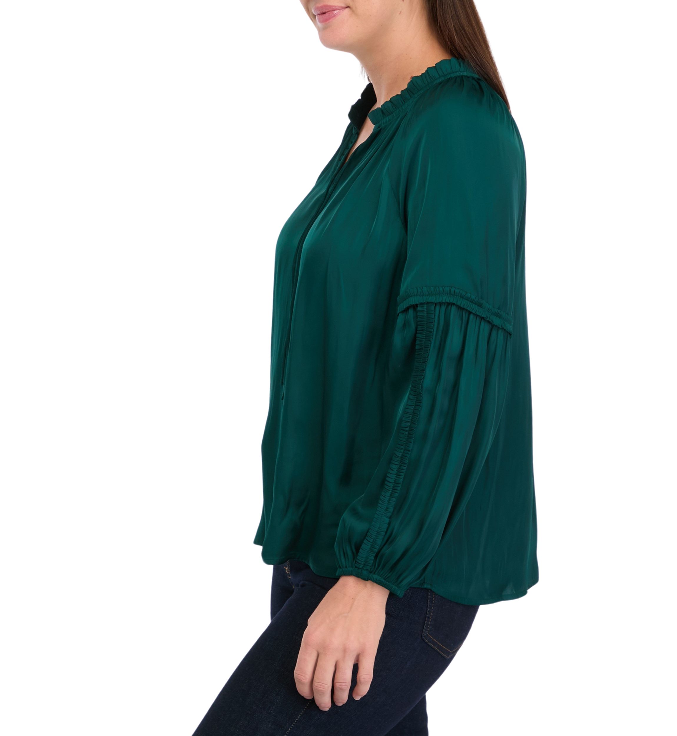 Womens Ruffle Neck Blouse