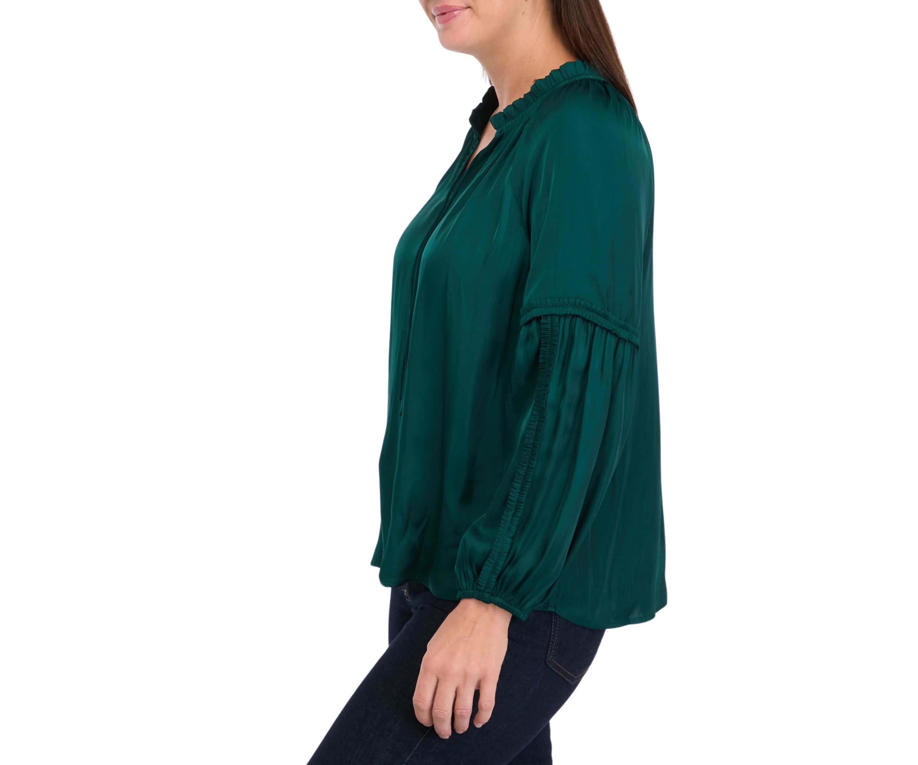 Womens Ruffle Neck Blouse