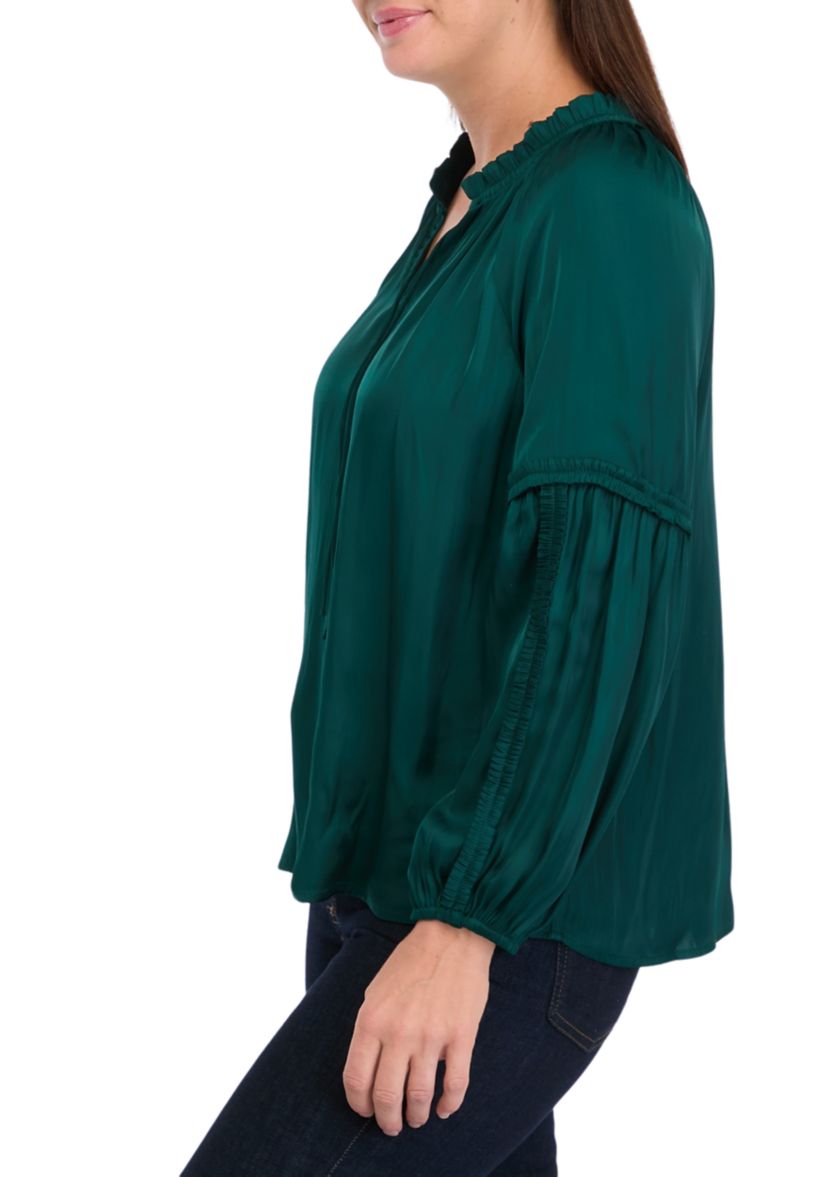 Womens Ruffle Neck Blouse