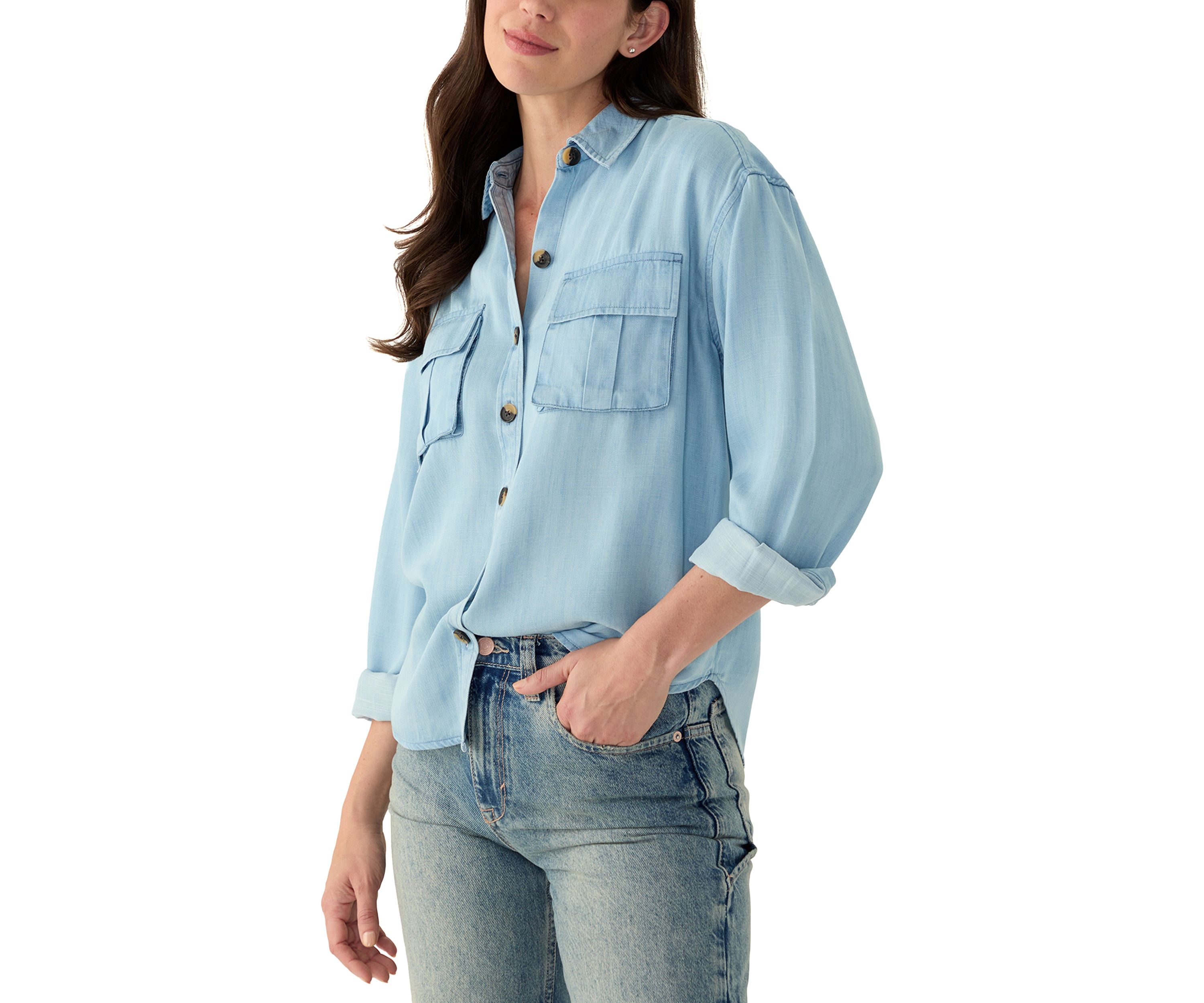Womens Long Sleeve Utility Shirt