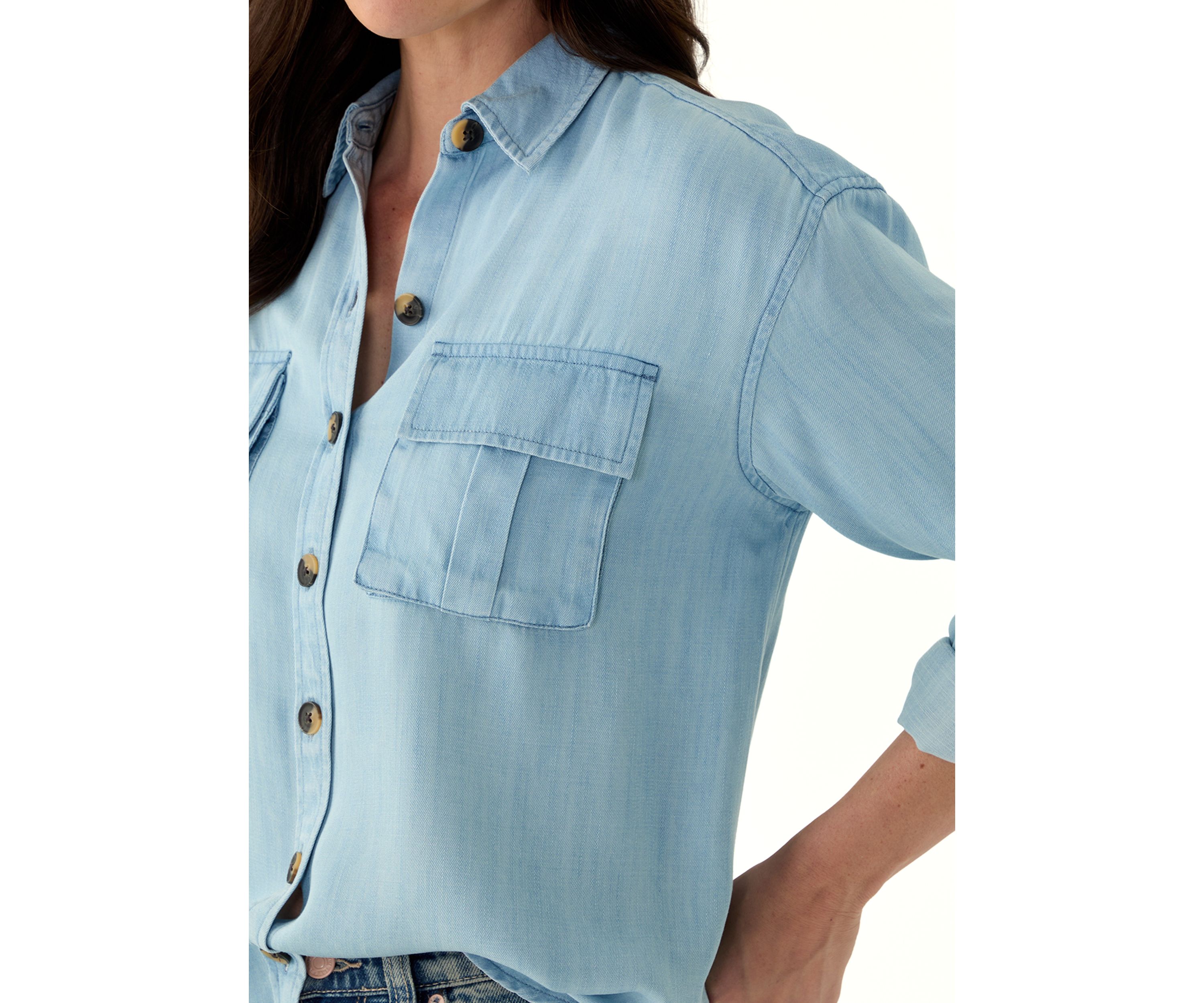 Womens Long Sleeve Utility Shirt