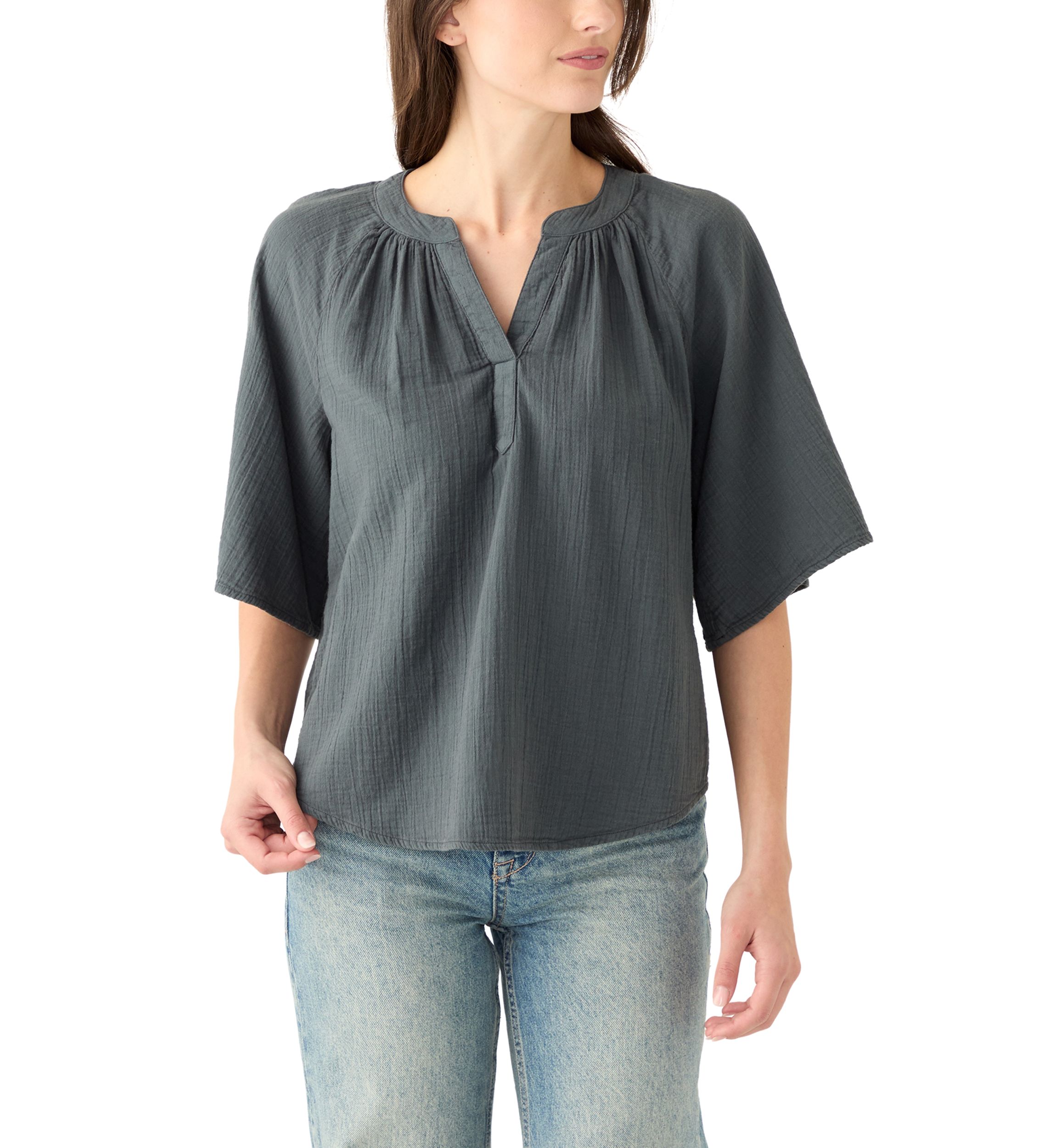 Womens Bell Sleeve Popover T-Shirt