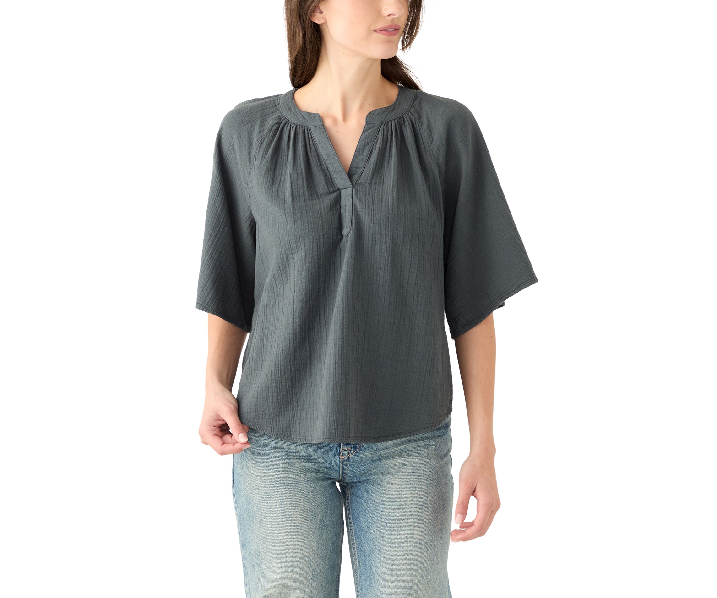 Womens Bell Sleeve Popover T-Shirt