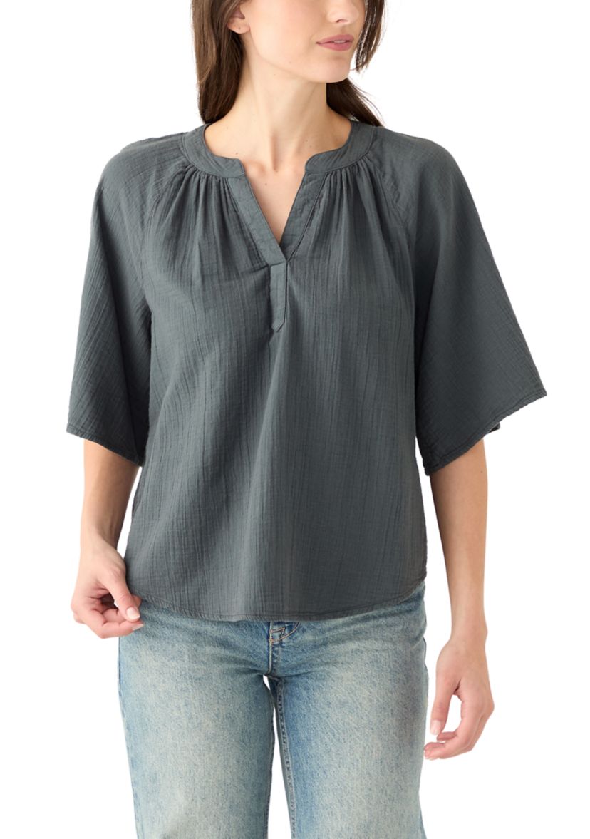 Womens Bell Sleeve Popover T-Shirt