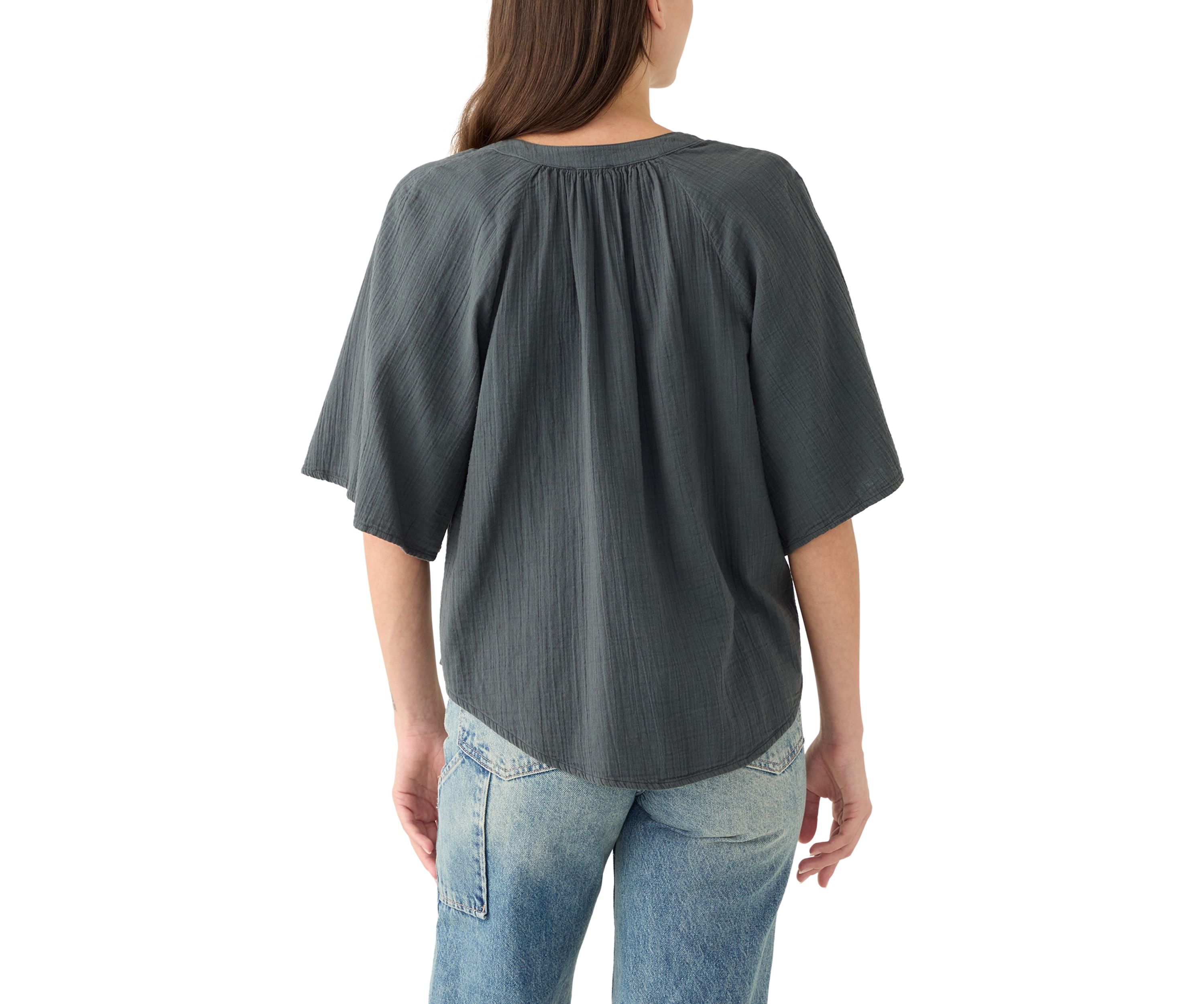 Womens Bell Sleeve Popover T-Shirt
