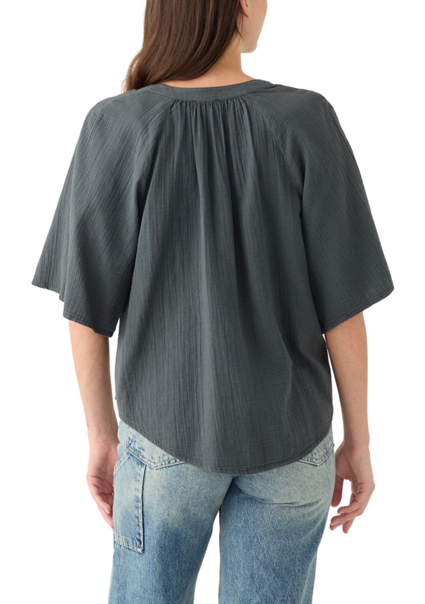 Womens Bell Sleeve Popover T-Shirt