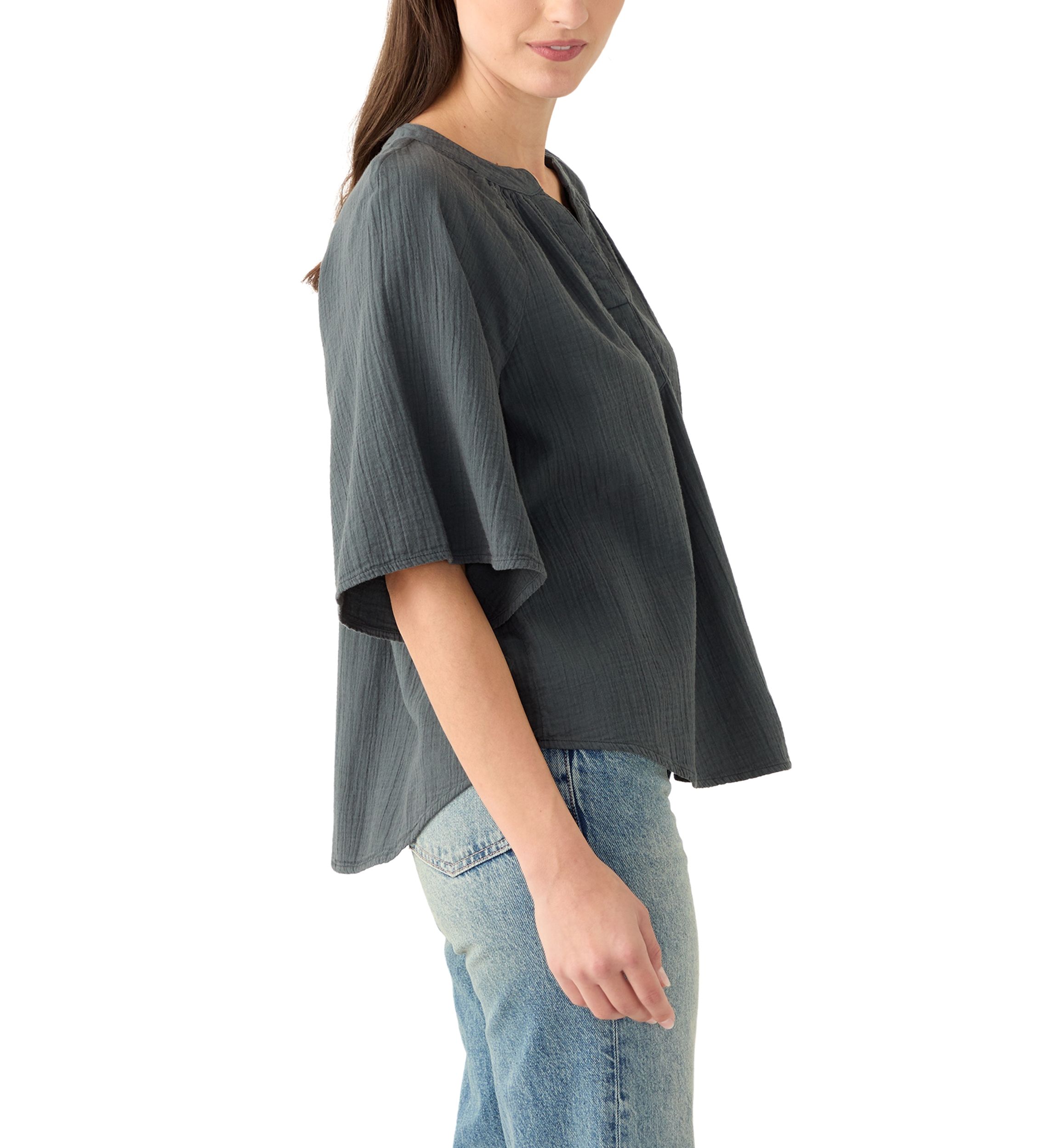 Womens Bell Sleeve Popover T-Shirt