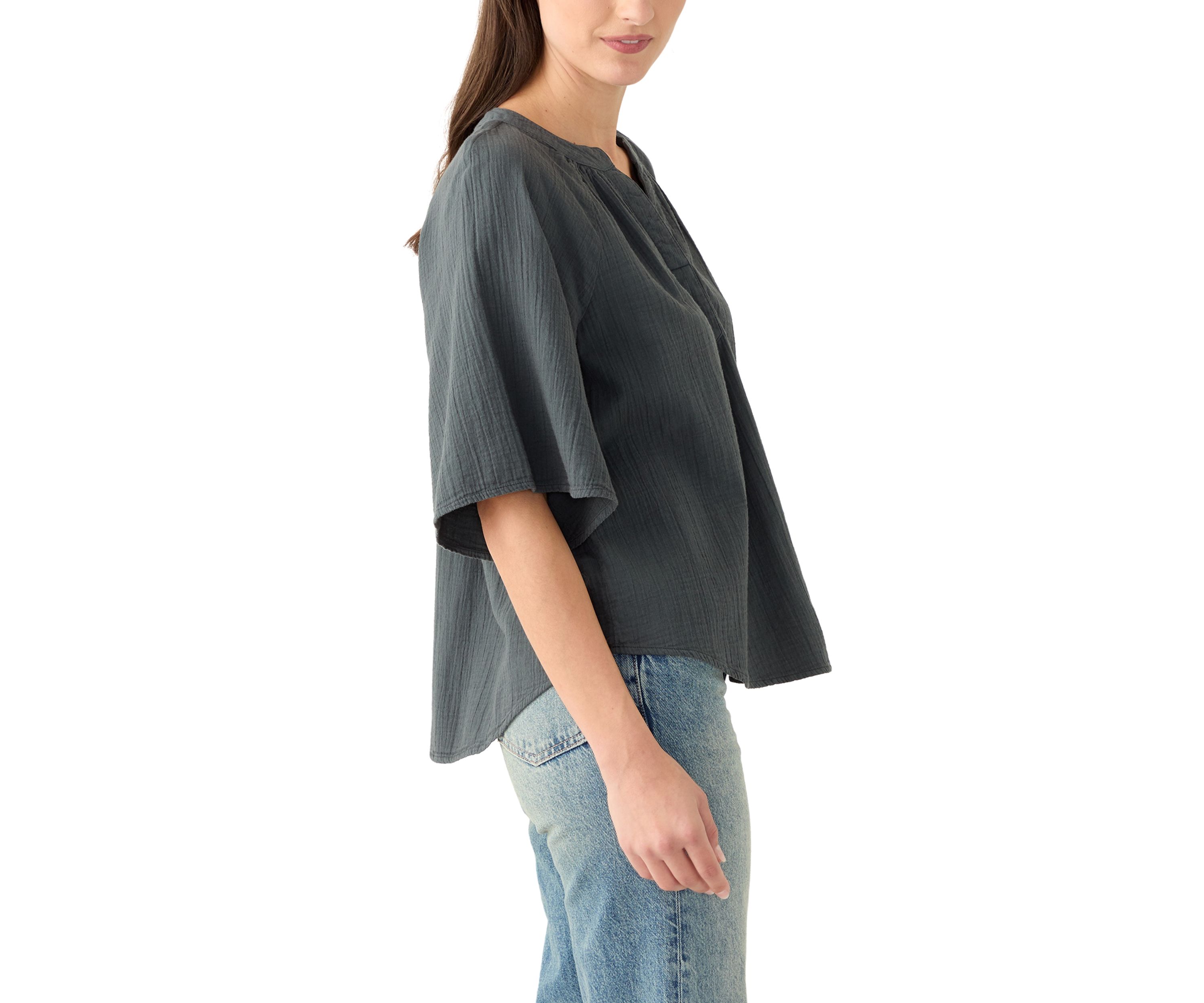Womens Bell Sleeve Popover T-Shirt