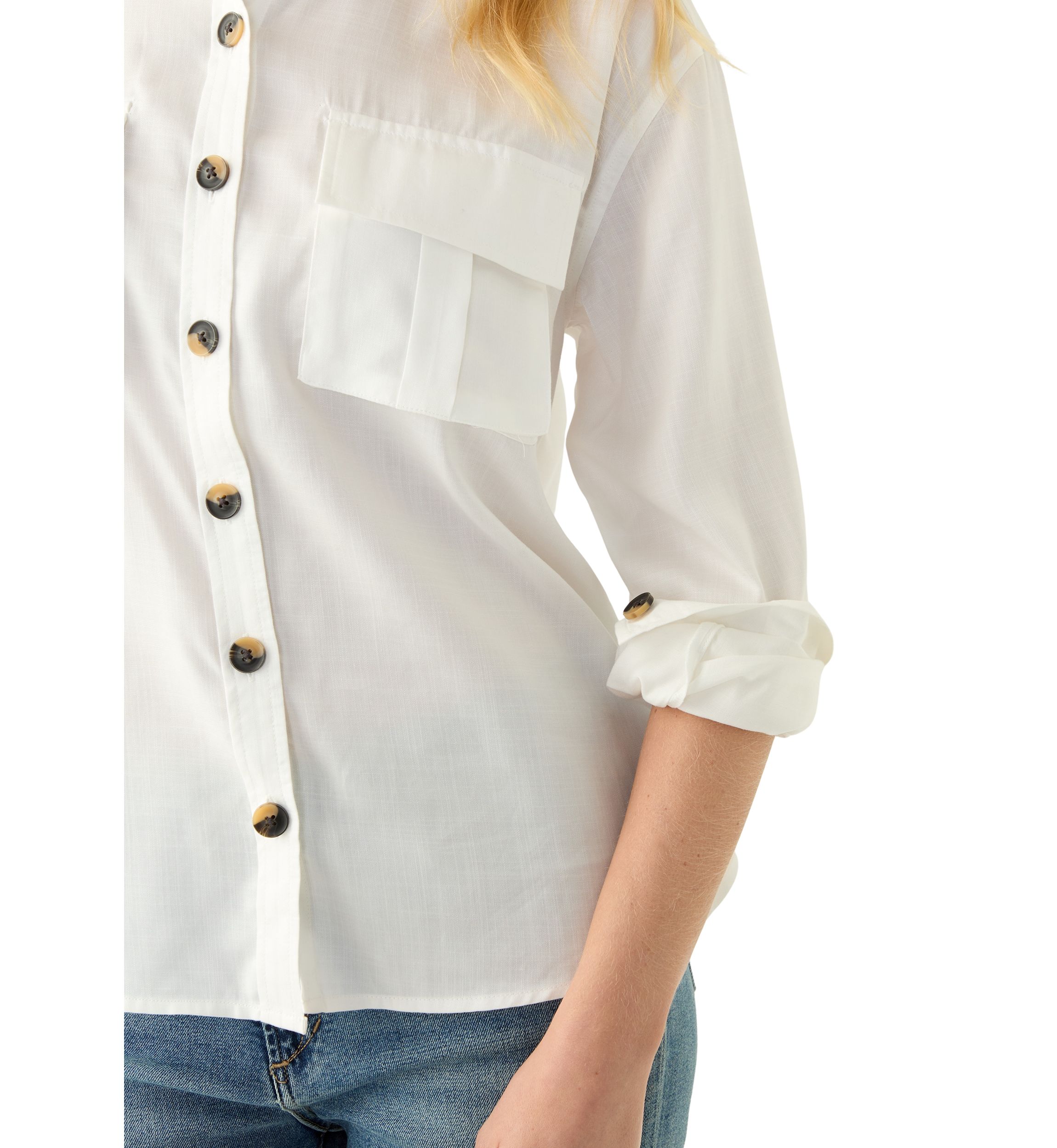 Womens Long Sleeve Utility Shirt