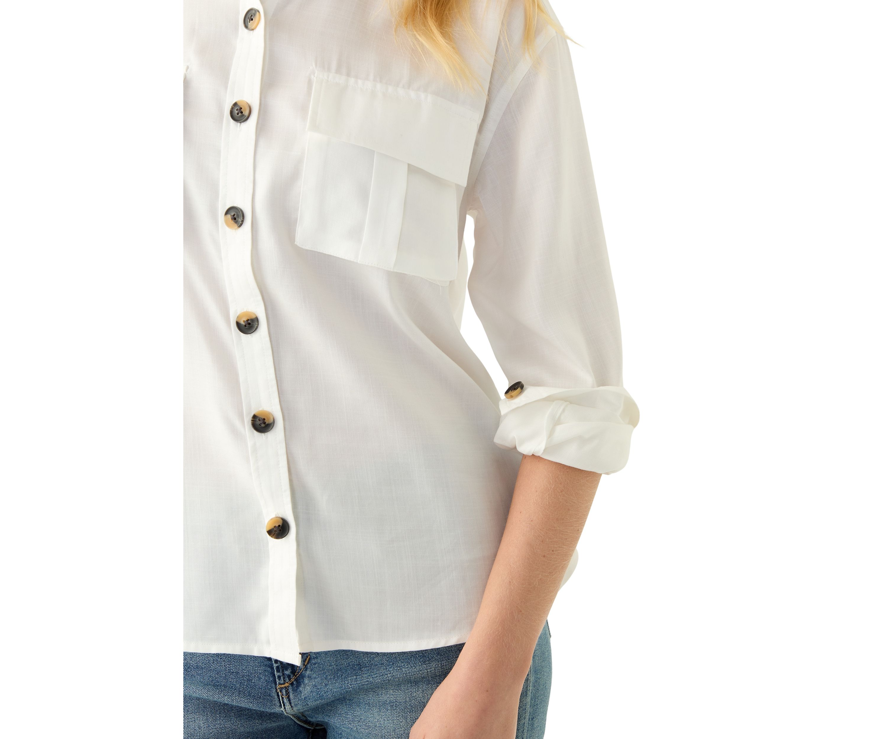Womens Long Sleeve Utility Shirt