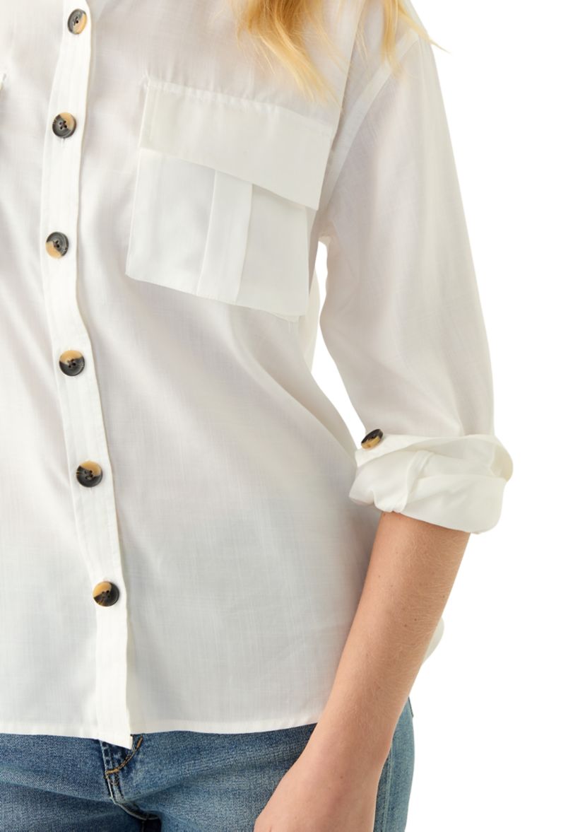 Womens Long Sleeve Utility Shirt