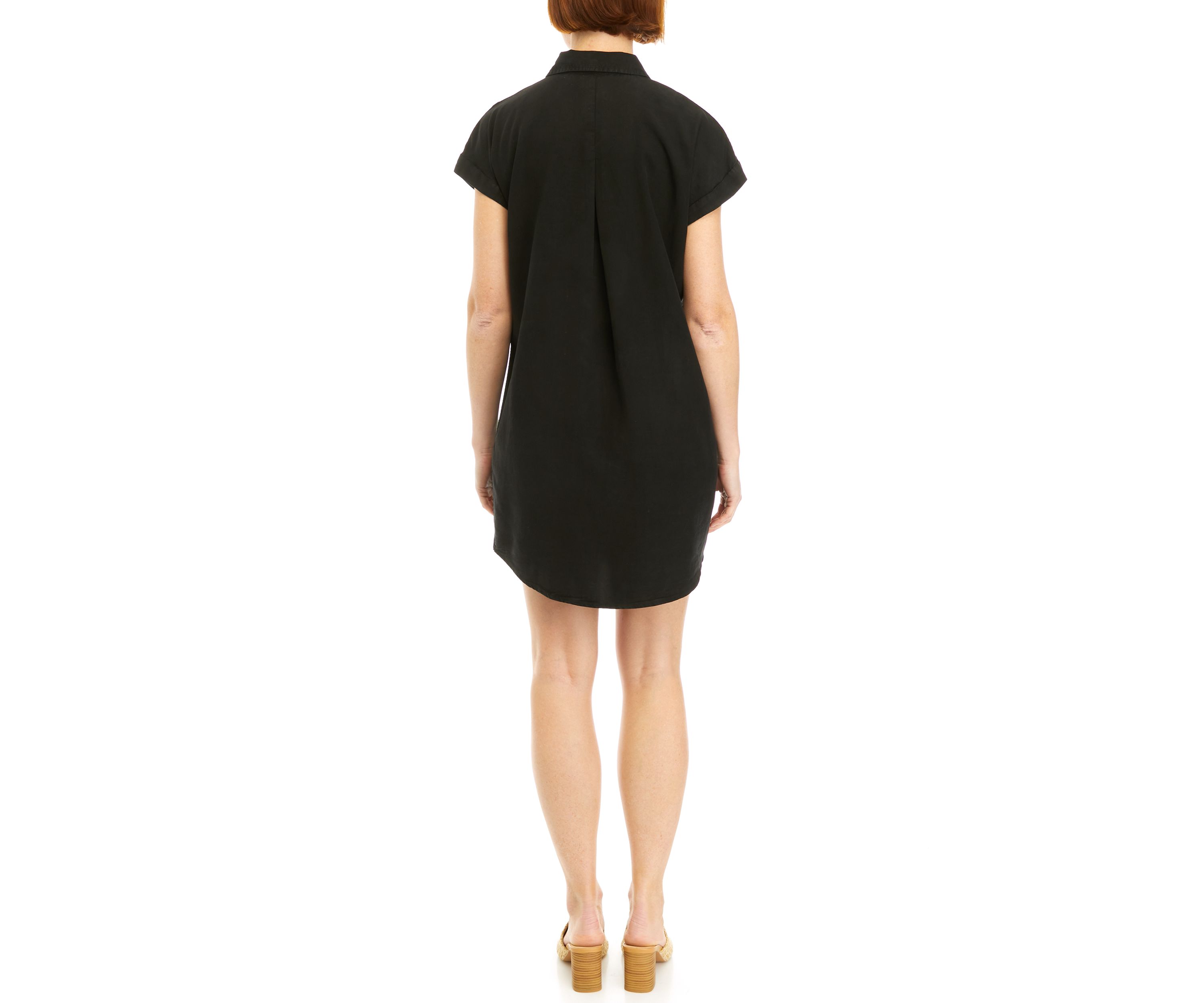 Womens Short Cap Sleeve Shirtdress