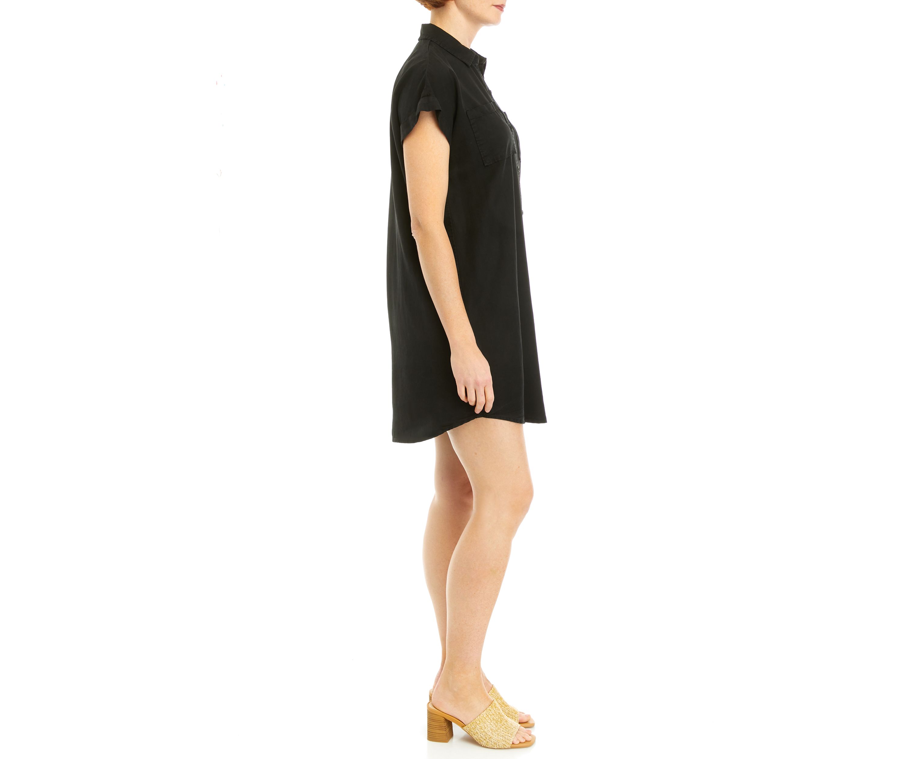 Womens Short Cap Sleeve Shirtdress