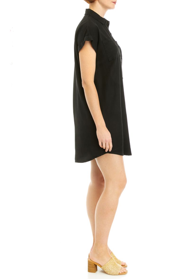 Womens Short Cap Sleeve Shirtdress