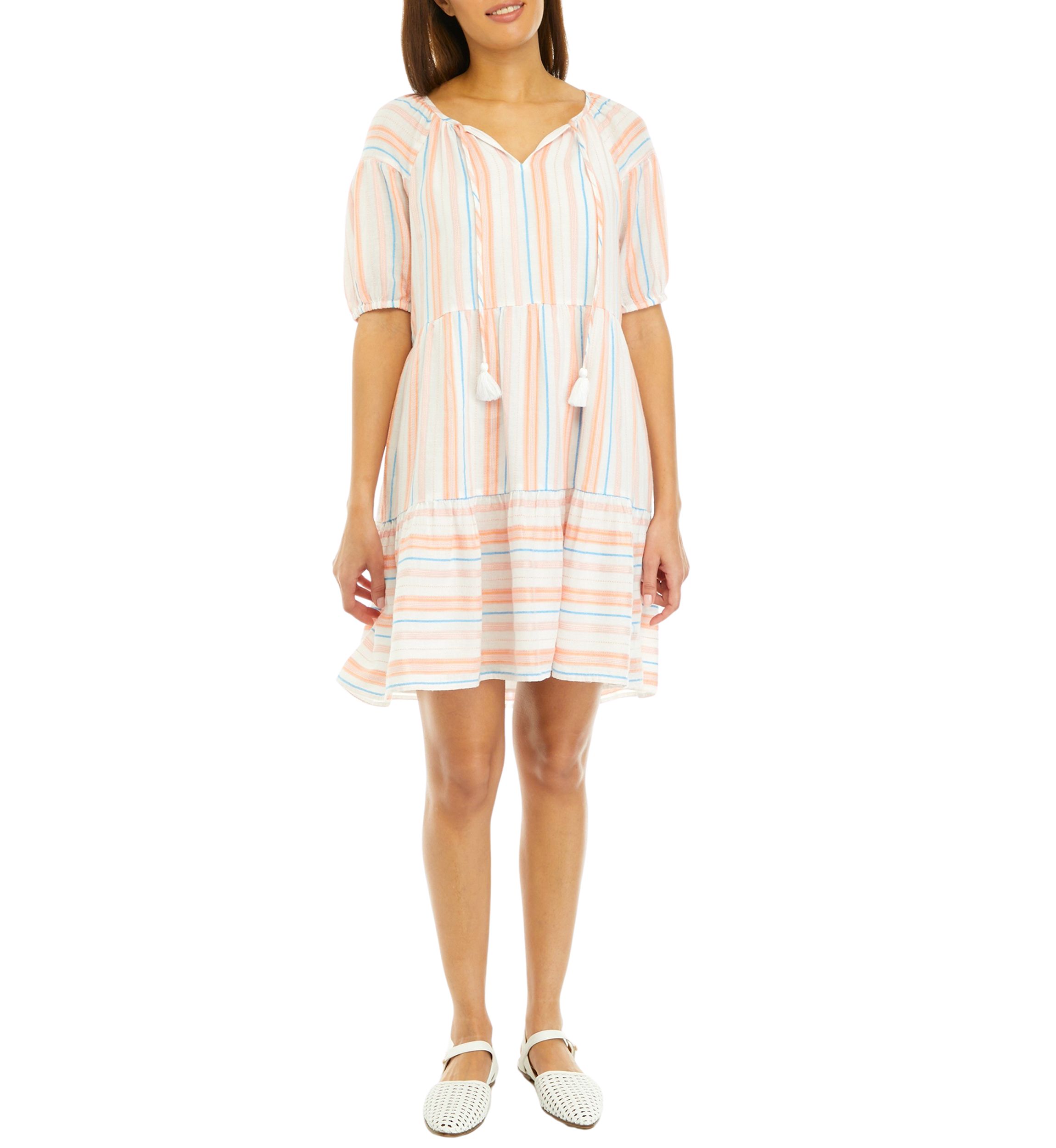 Womens Split Neck Mini Dress