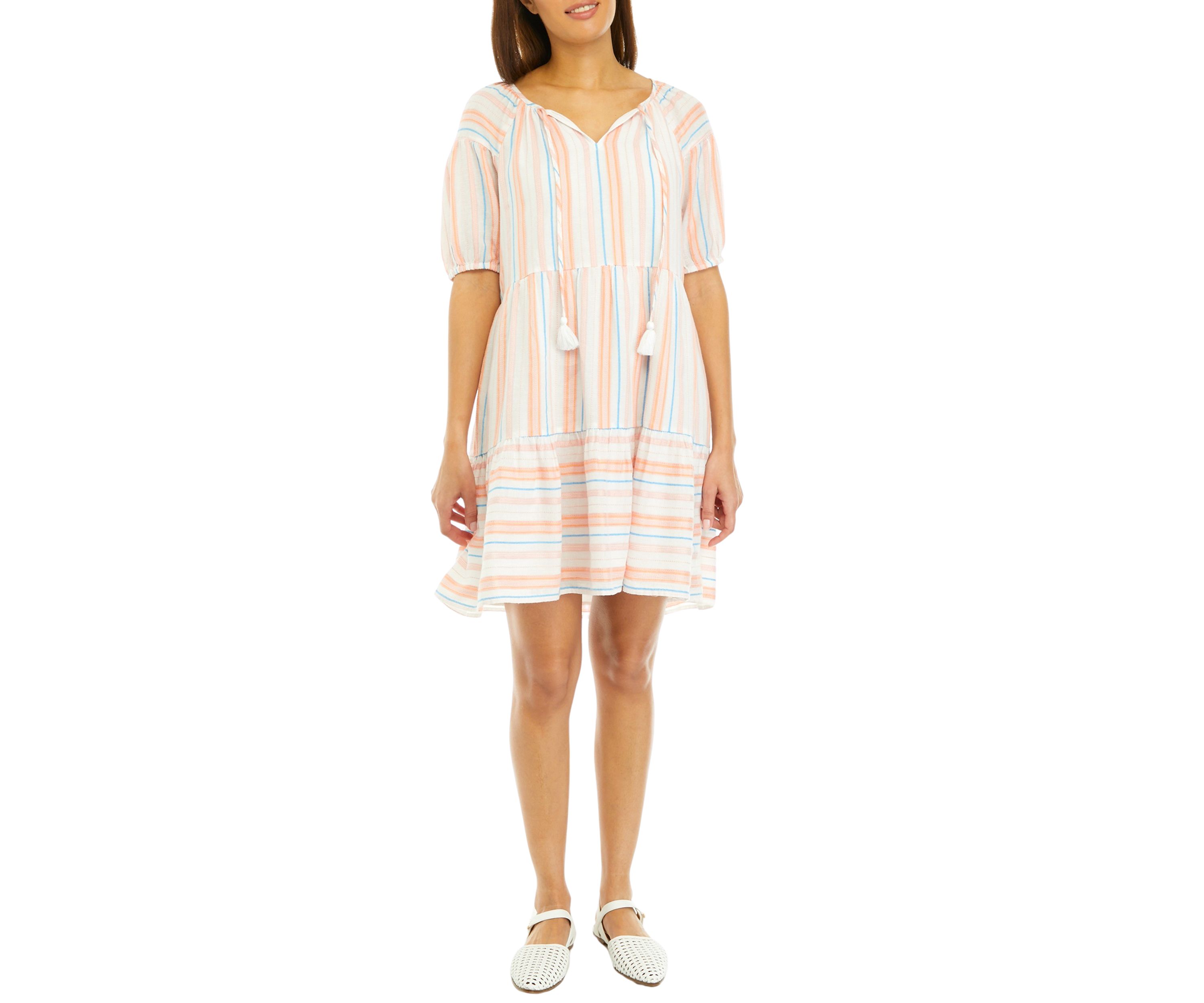 Womens Split Neck Mini Dress
