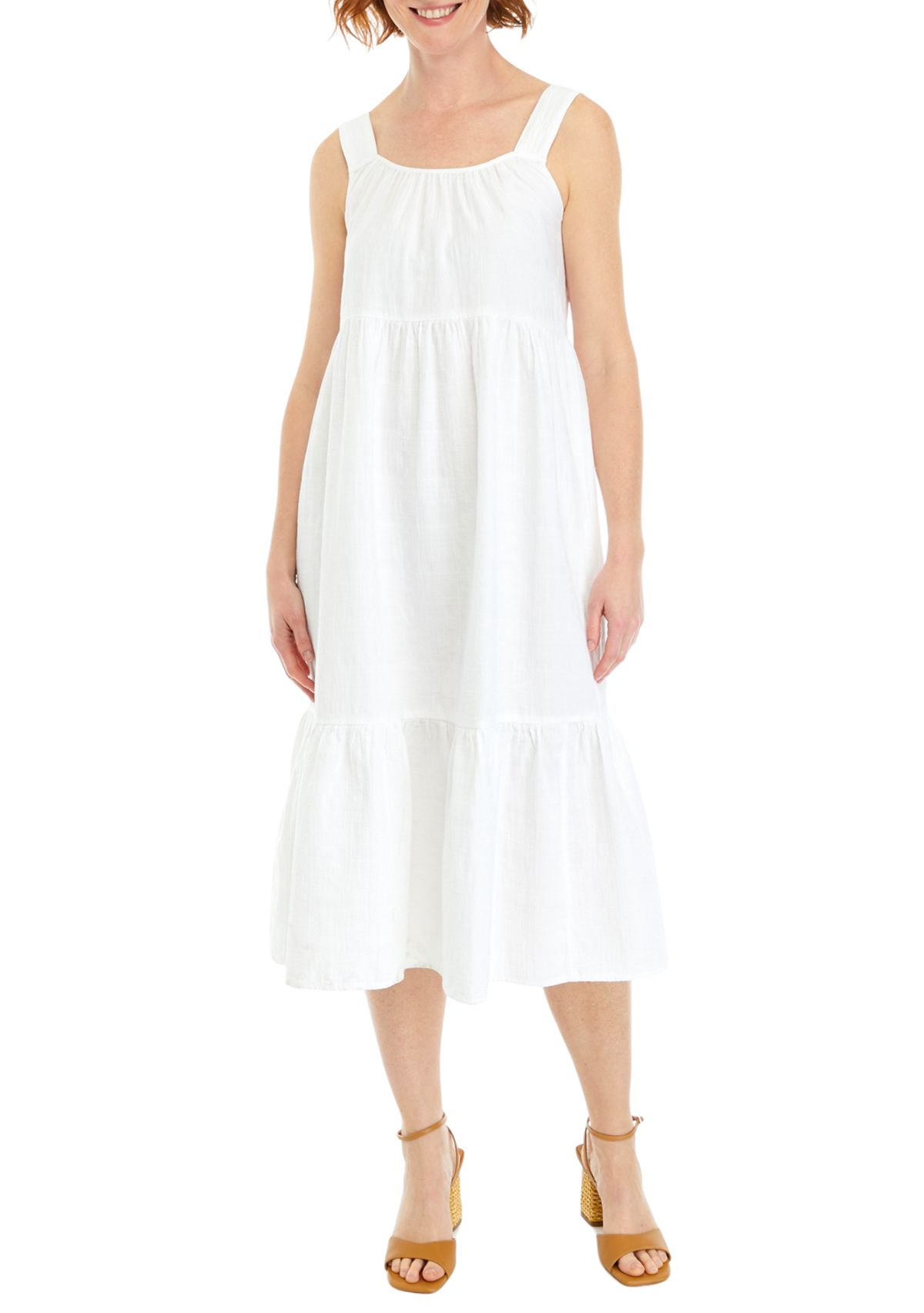 Womens Tiered Midi Tank Dress