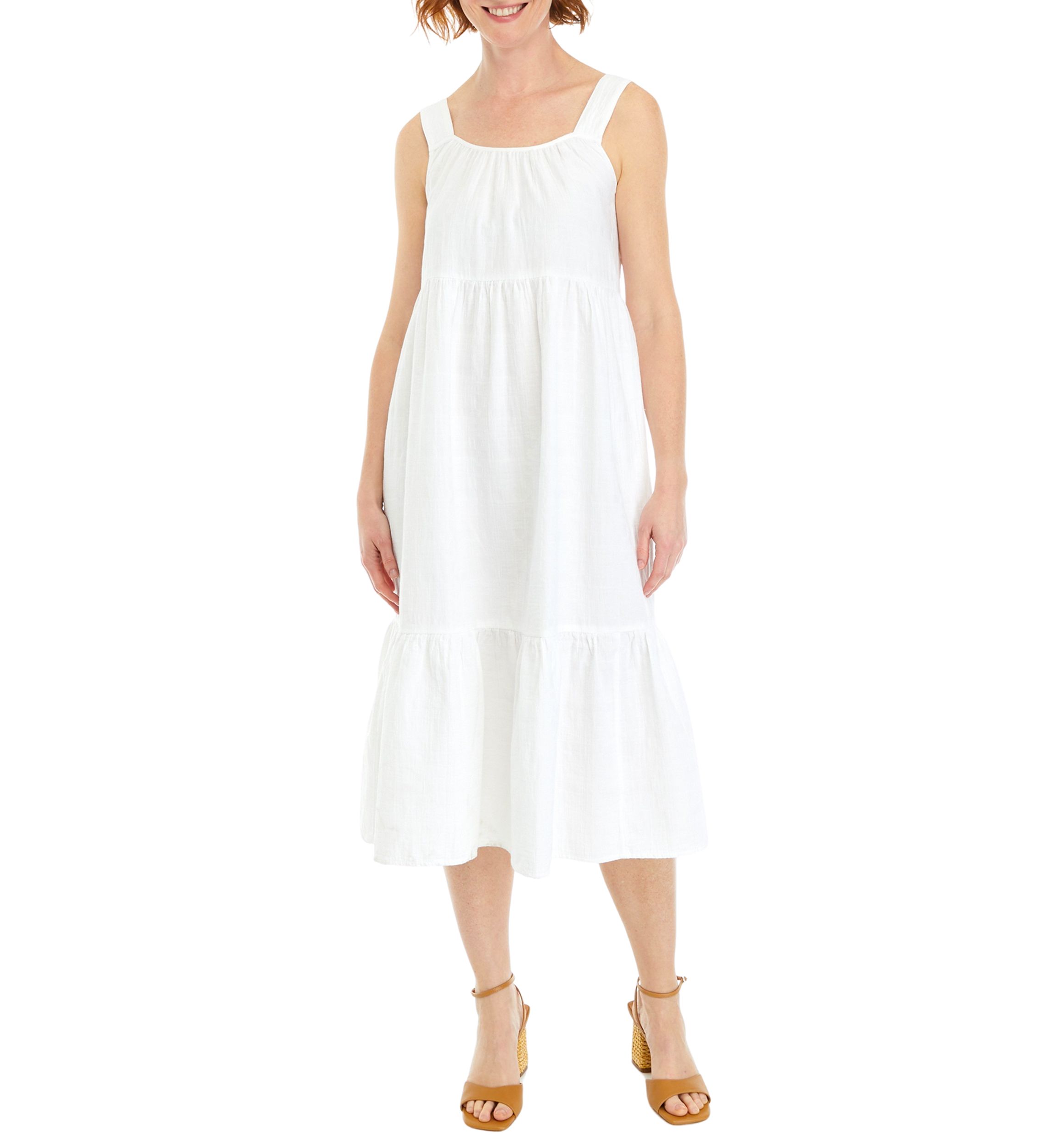 Womens Tiered Midi Tank Dress