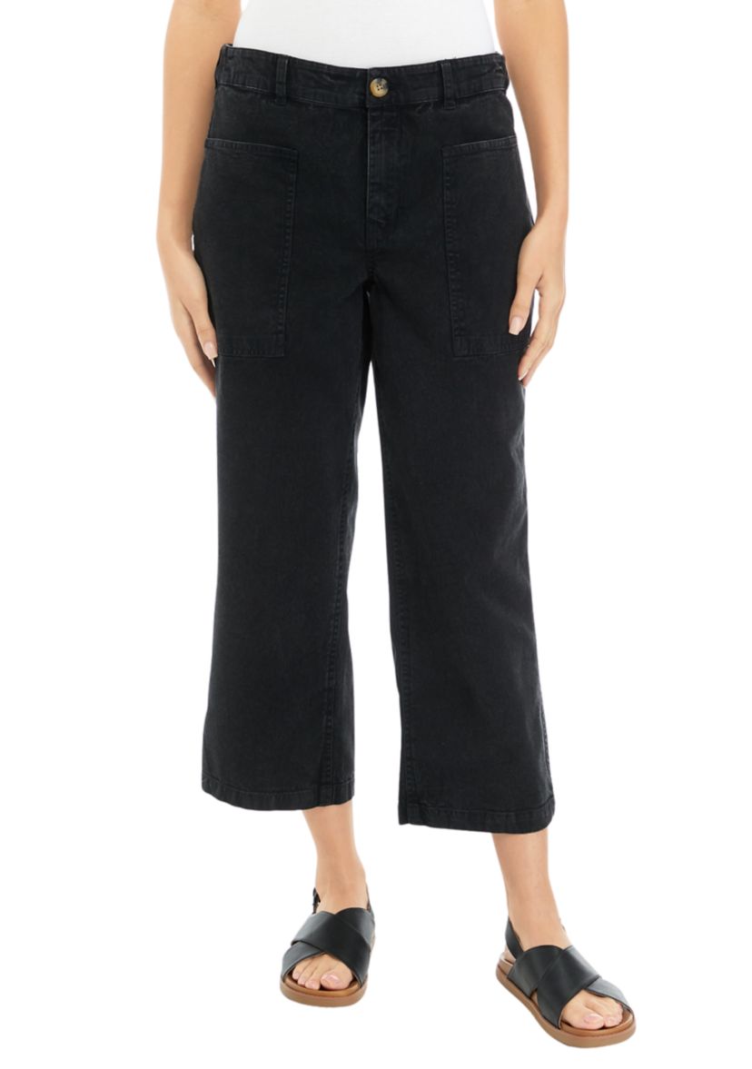 Womens Cropped High Rise Utility Pants