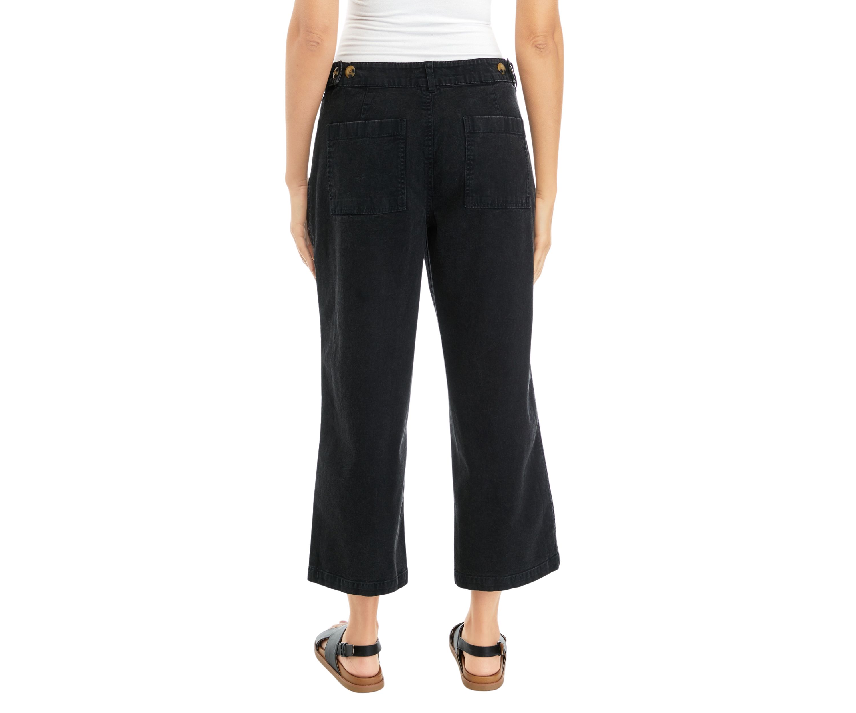 Womens Cropped High Rise Utility Pants