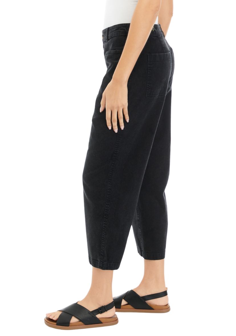 Womens Cropped High Rise Utility Pants