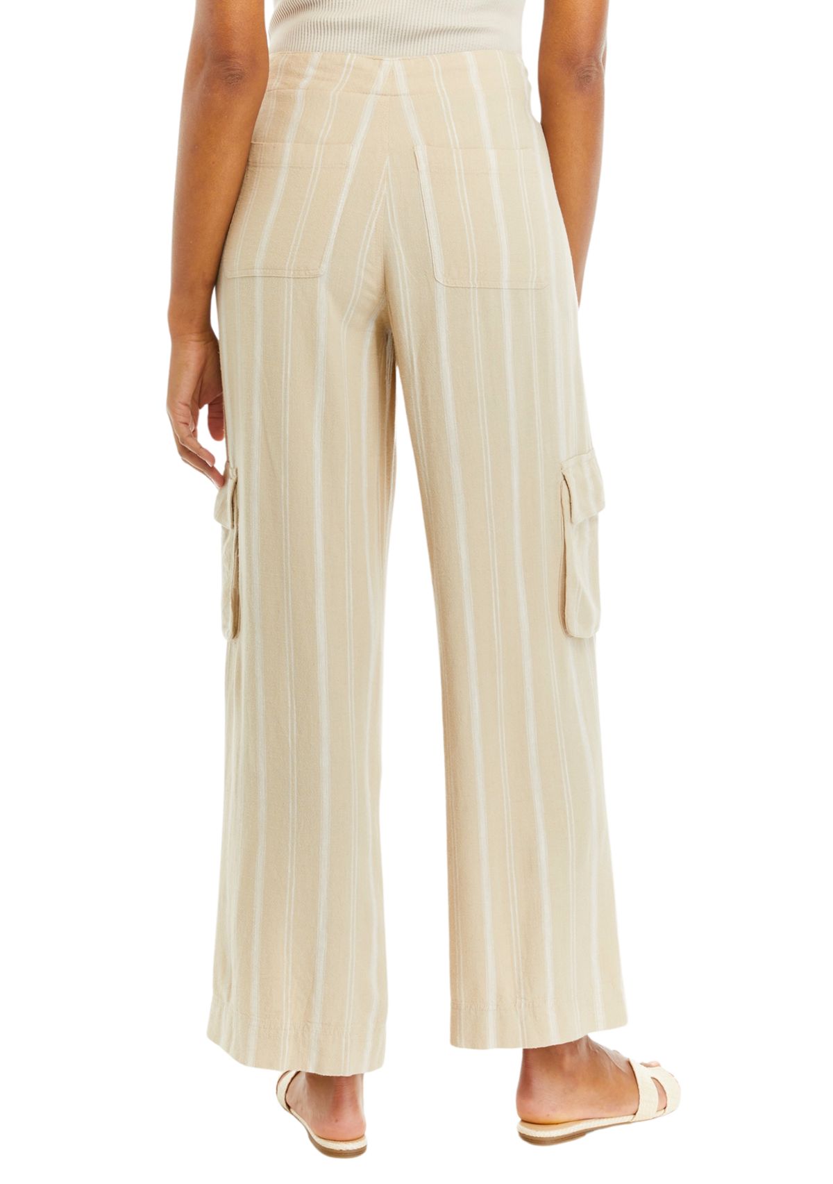 Womens Tie Waist Yarn Dyed Utility Pants