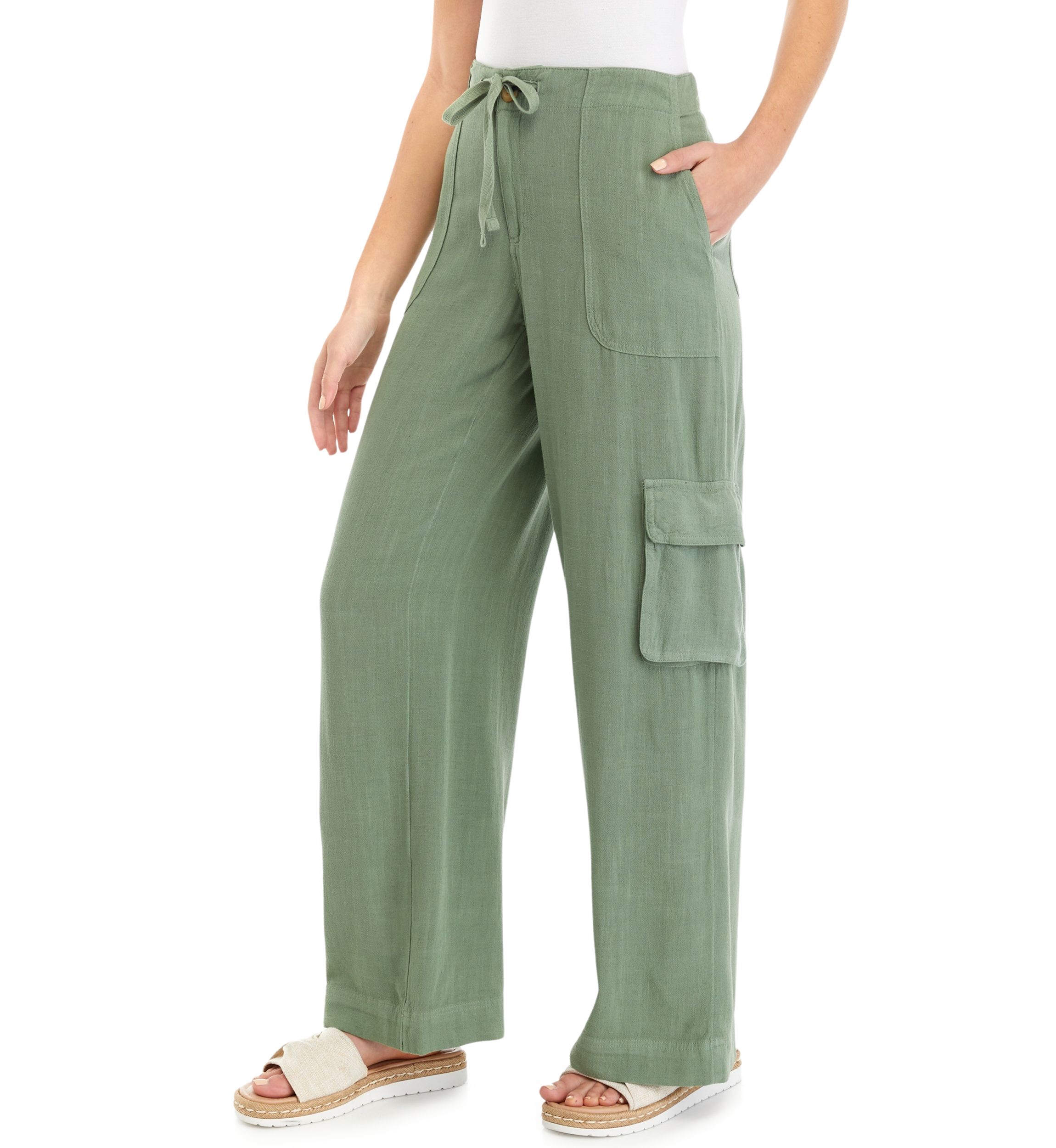 Womens Tie Waist Utility Pants