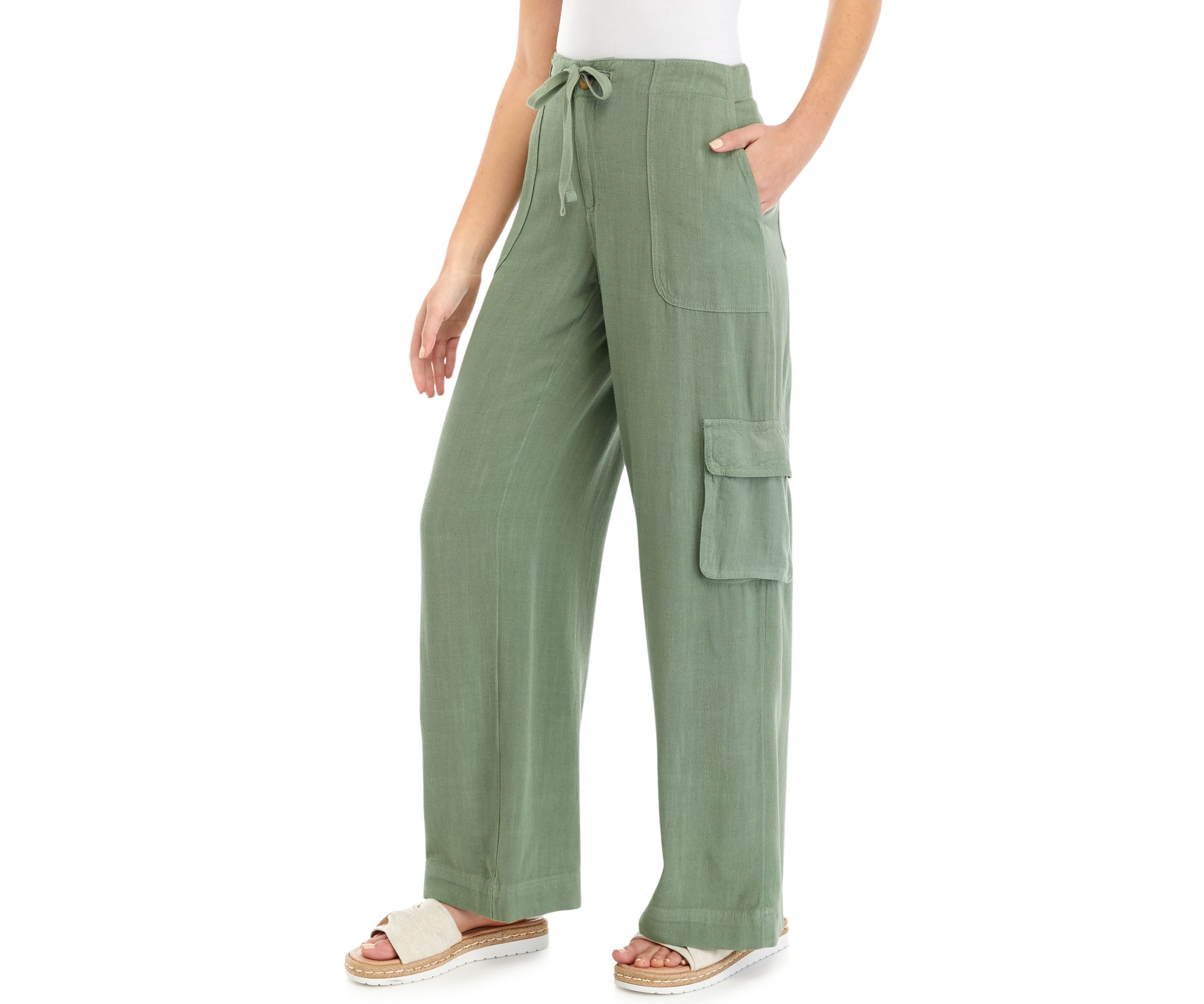 Womens Tie Waist Utility Pants