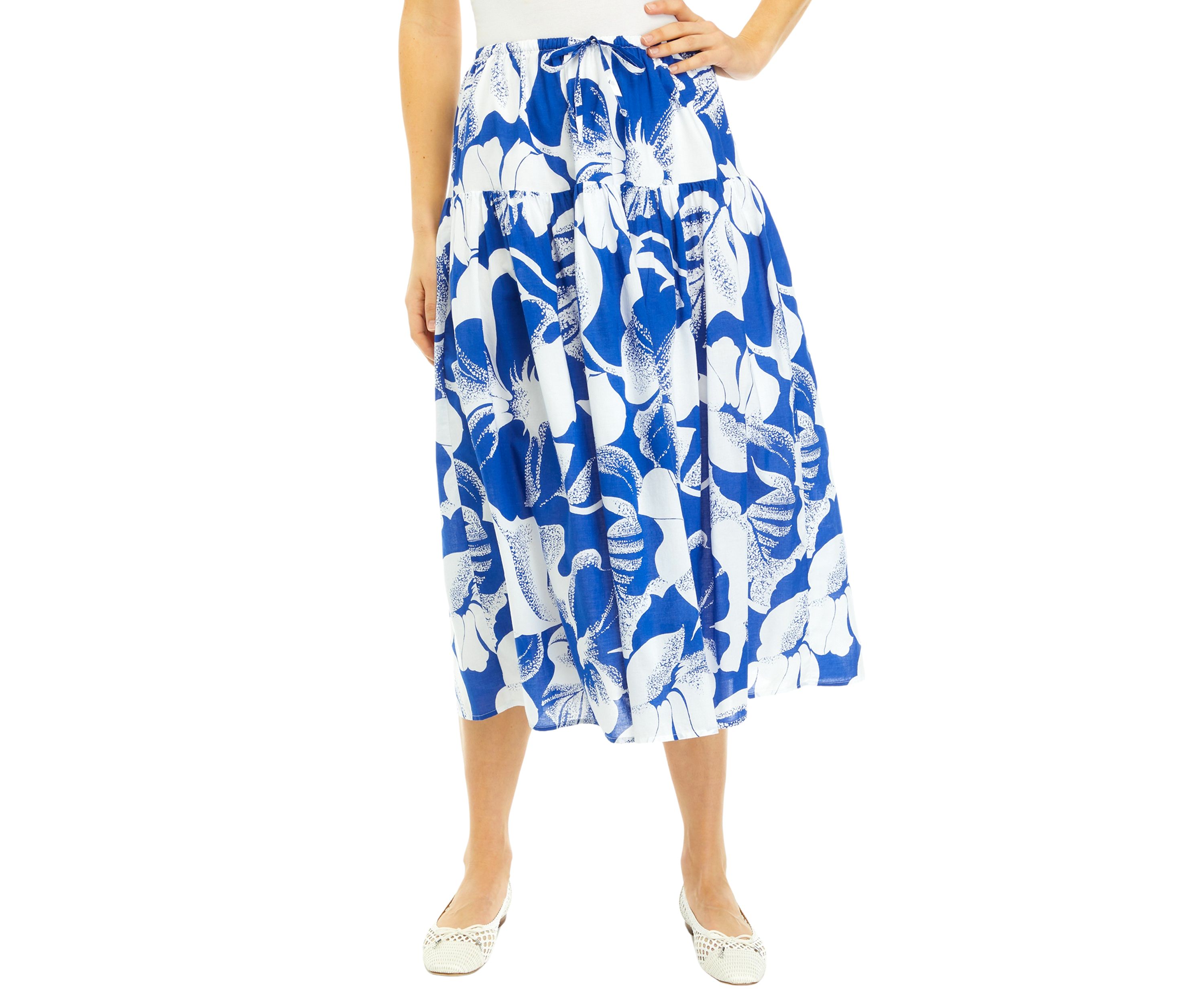 Womens Tie Waist Midi Skirt