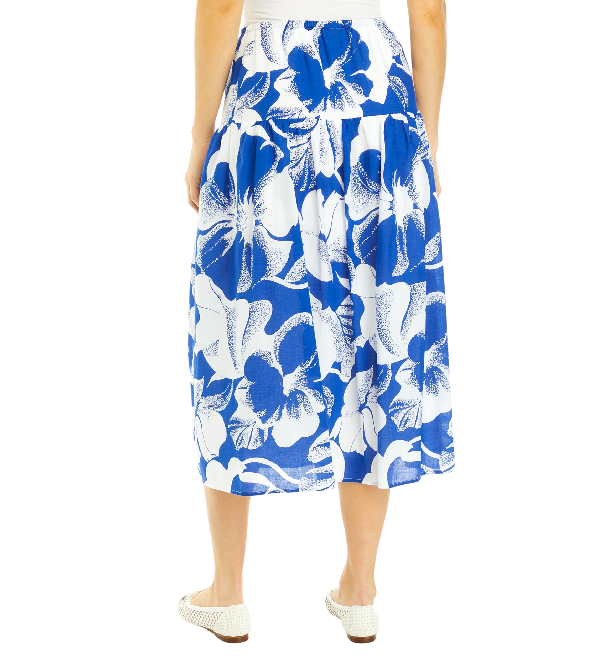Womens Tie Waist Midi Skirt