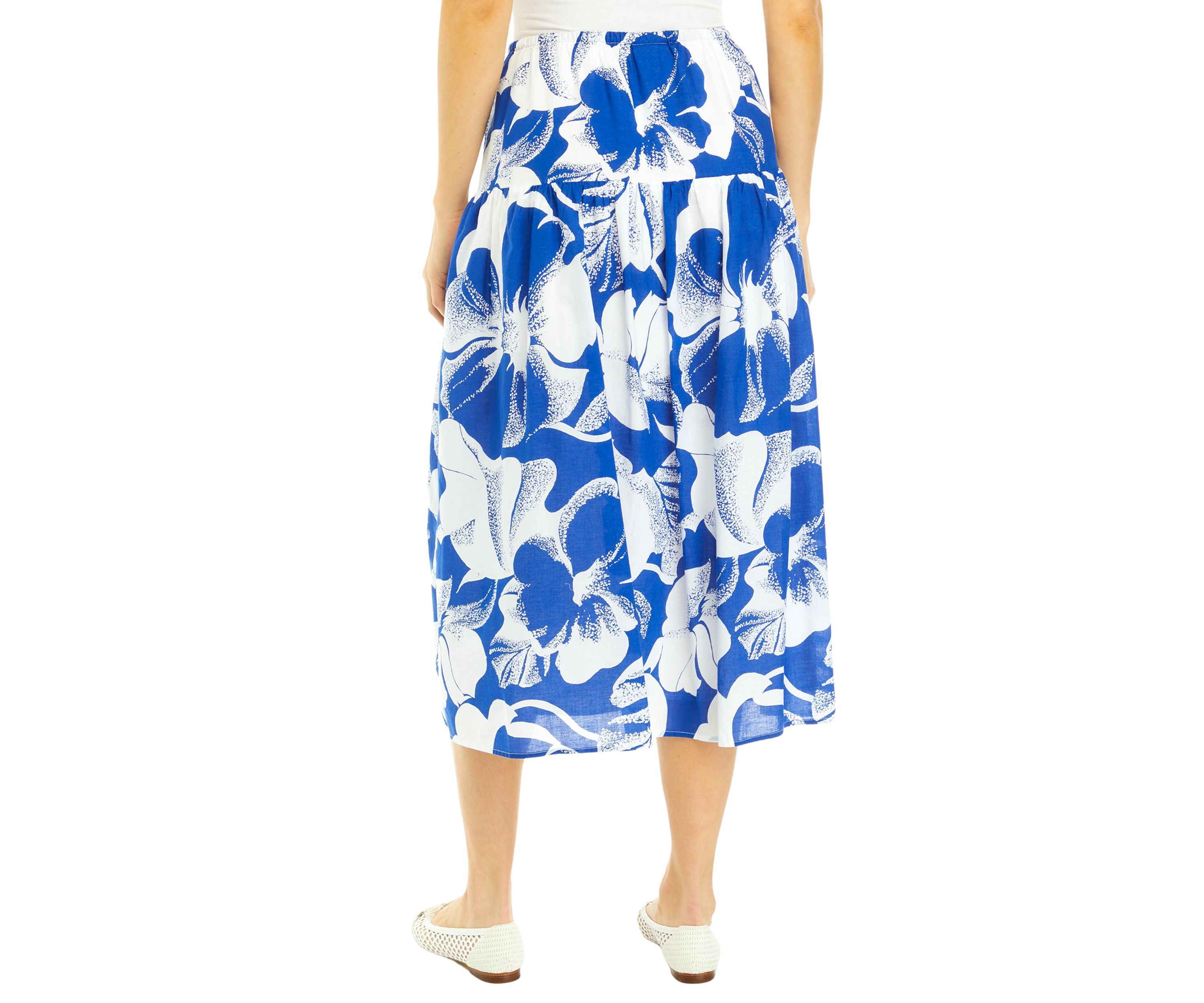 Womens Tie Waist Midi Skirt