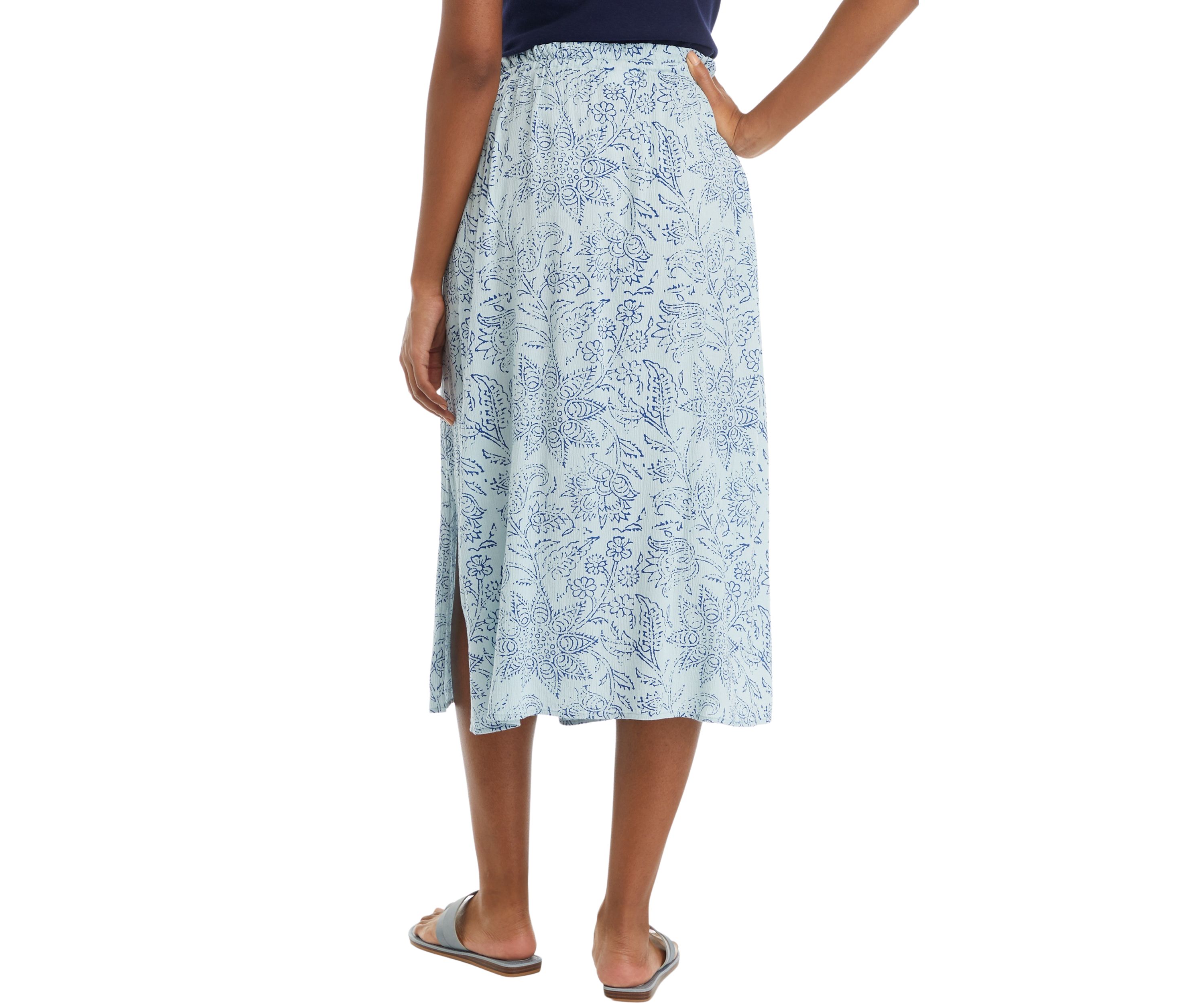 Womens Paper Bag Waist Midi Skirt