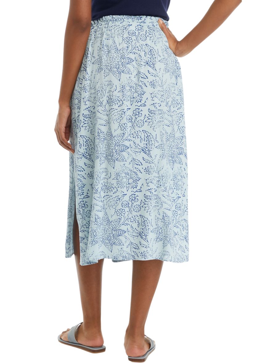 Womens Paper Bag Waist Midi Skirt