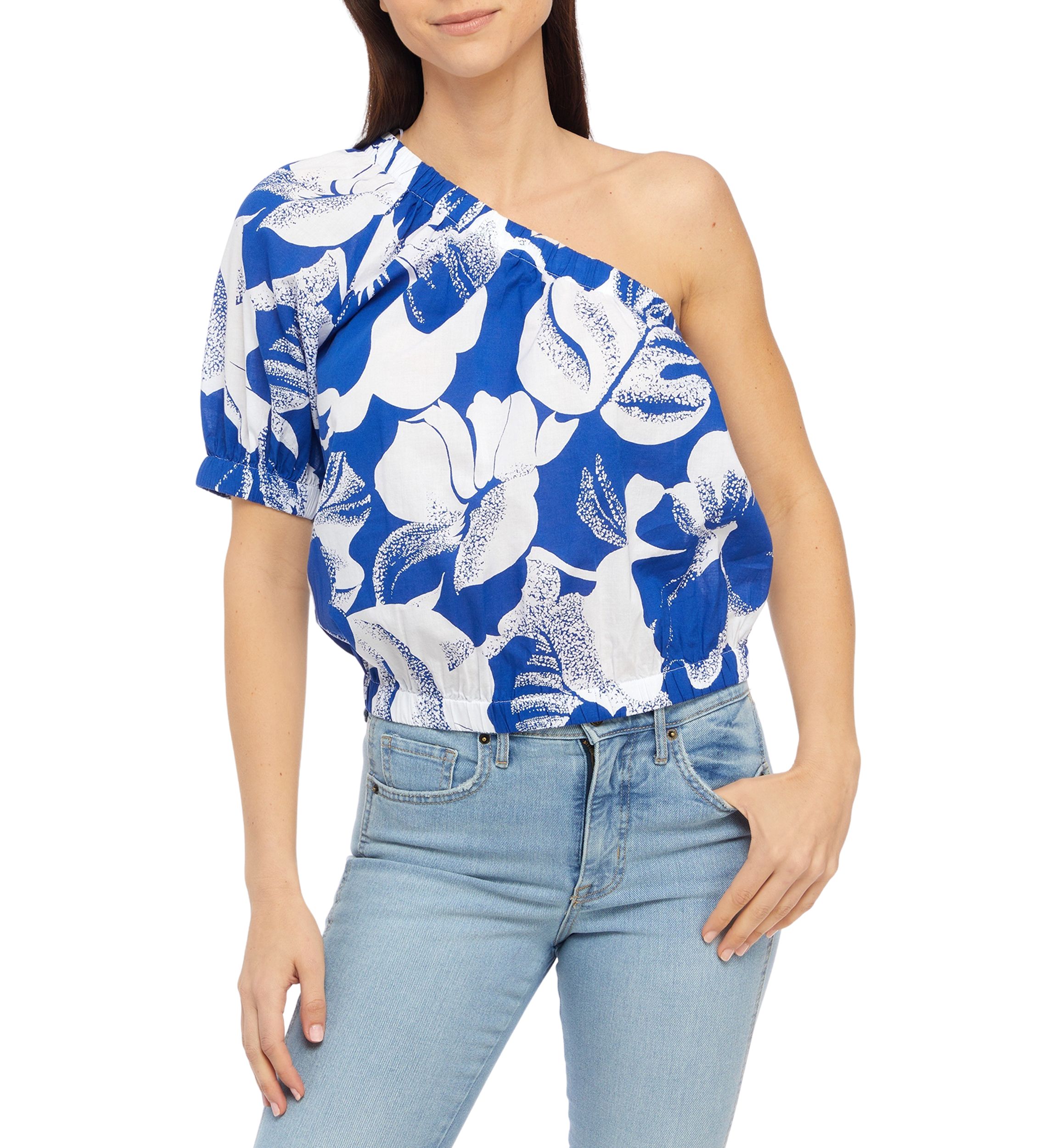 Womens Printed One Shoulder Top