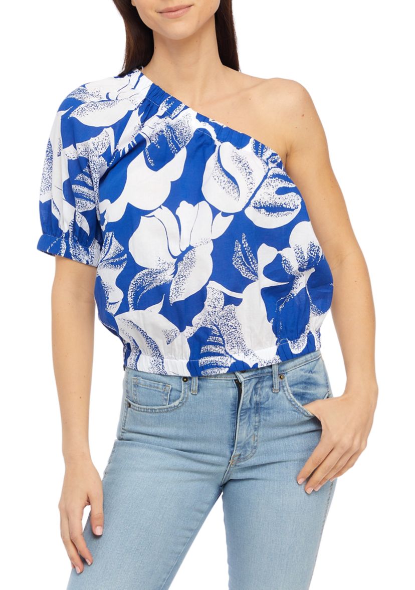 Womens Printed One Shoulder Top
