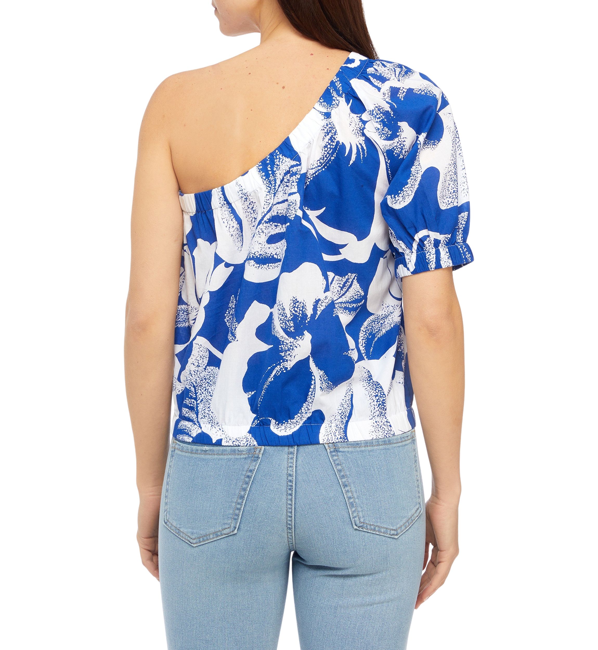 Womens Printed One Shoulder Top