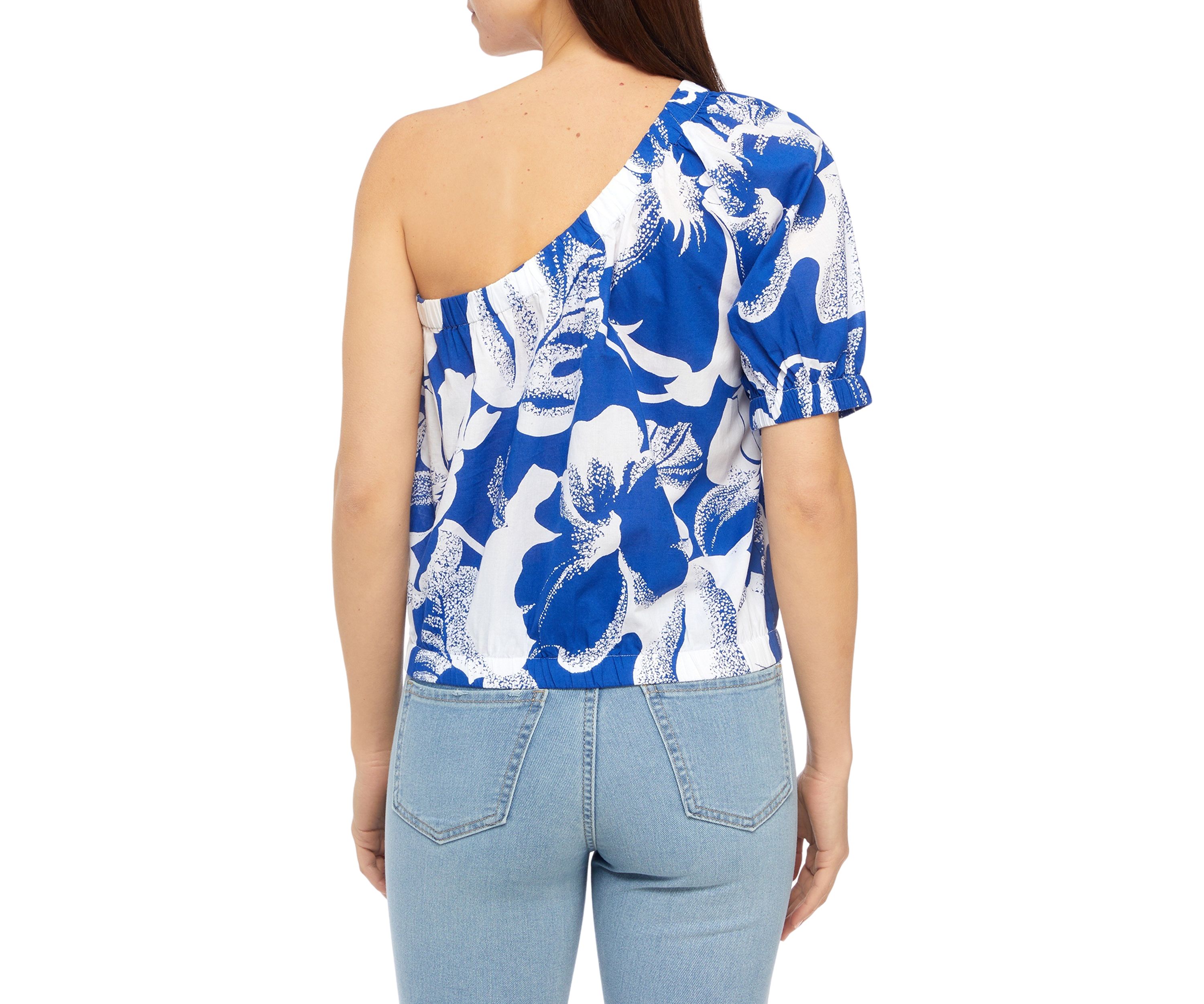 Womens Printed One Shoulder Top